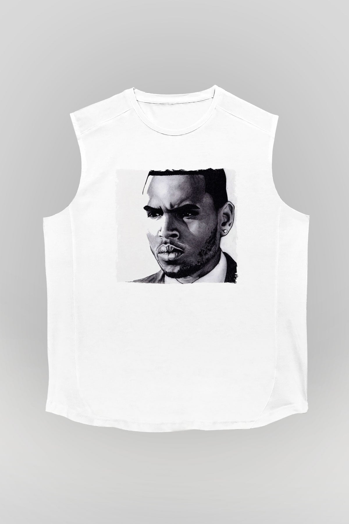 Chris Brown Beyaz Unisex Kolsuz Tişört