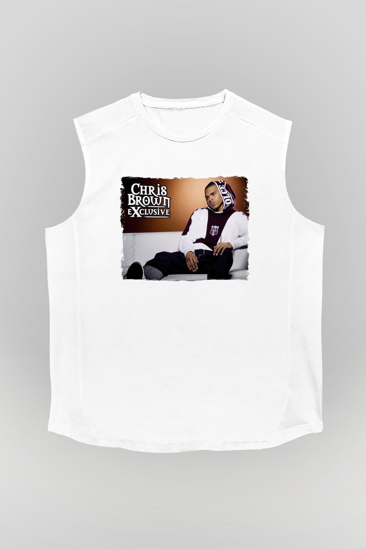 Chris Brown Beyaz Unisex Kolsuz Tişört