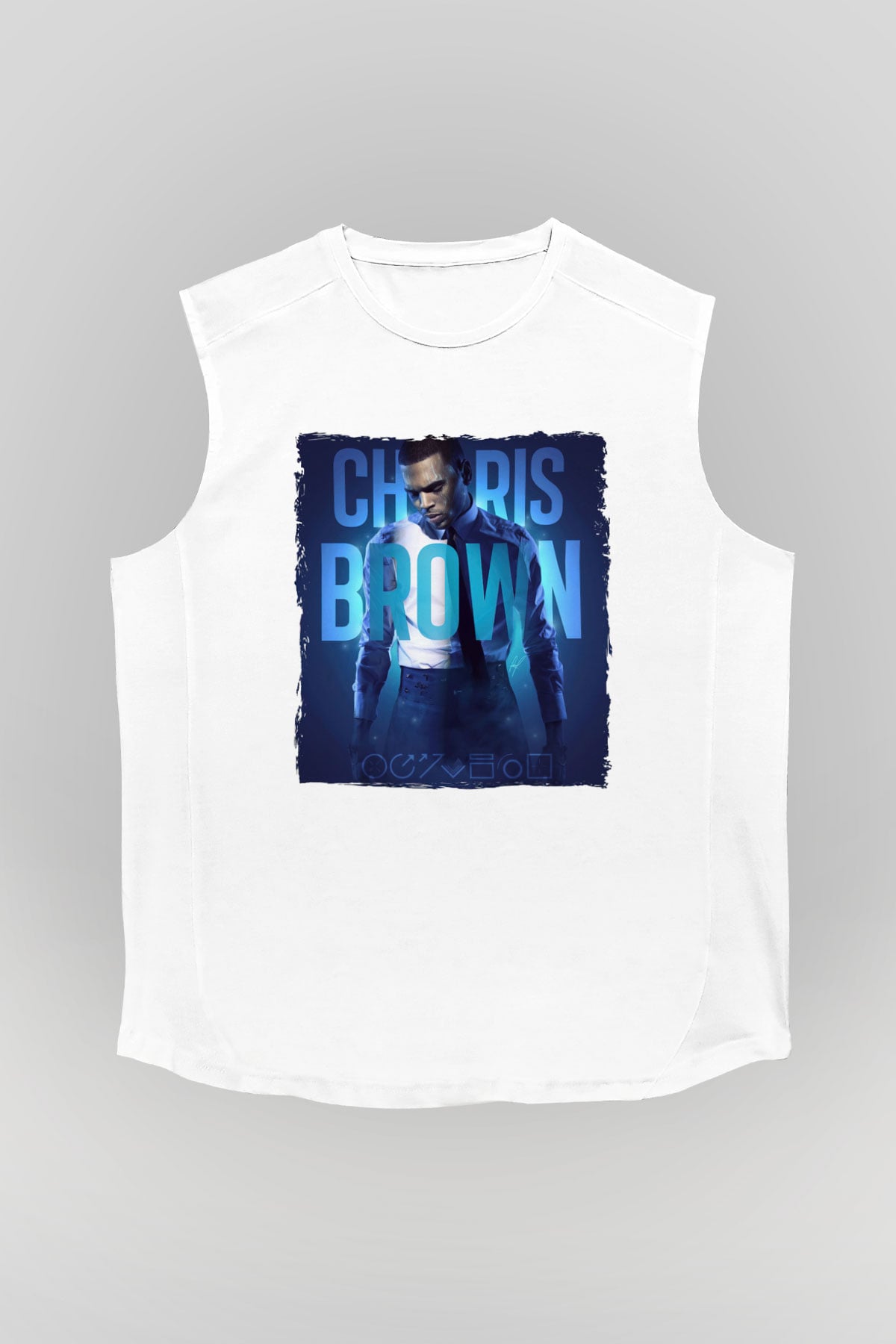 Chris Brown Beyaz Unisex Kolsuz Tişört