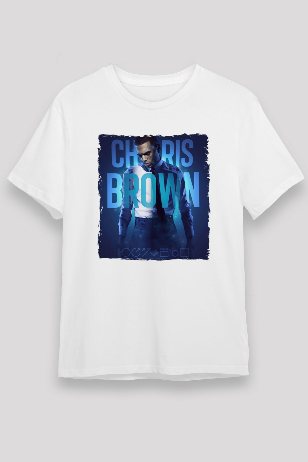 Chris Brown Beyaz Unisex Tişört T-Shirt - TişörtFabrikası