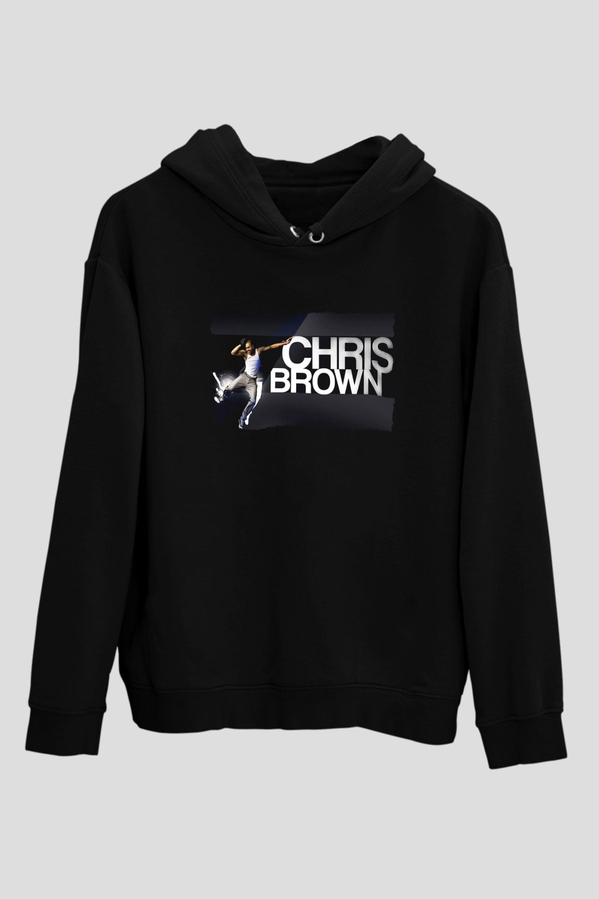 Chris Brown Siyah Unisex Kapüşonlu Sweatshirt