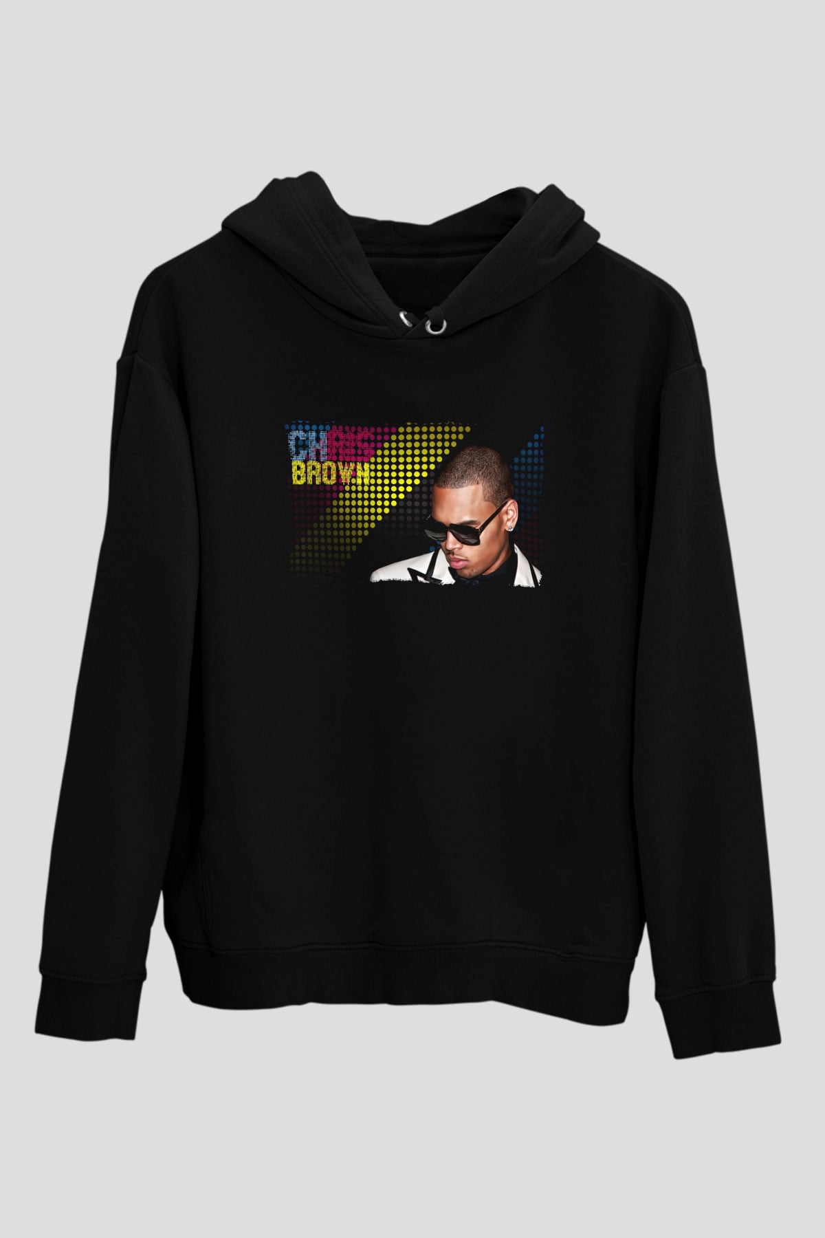 Chris Brown Siyah Unisex Kapüşonlu Sweatshirt