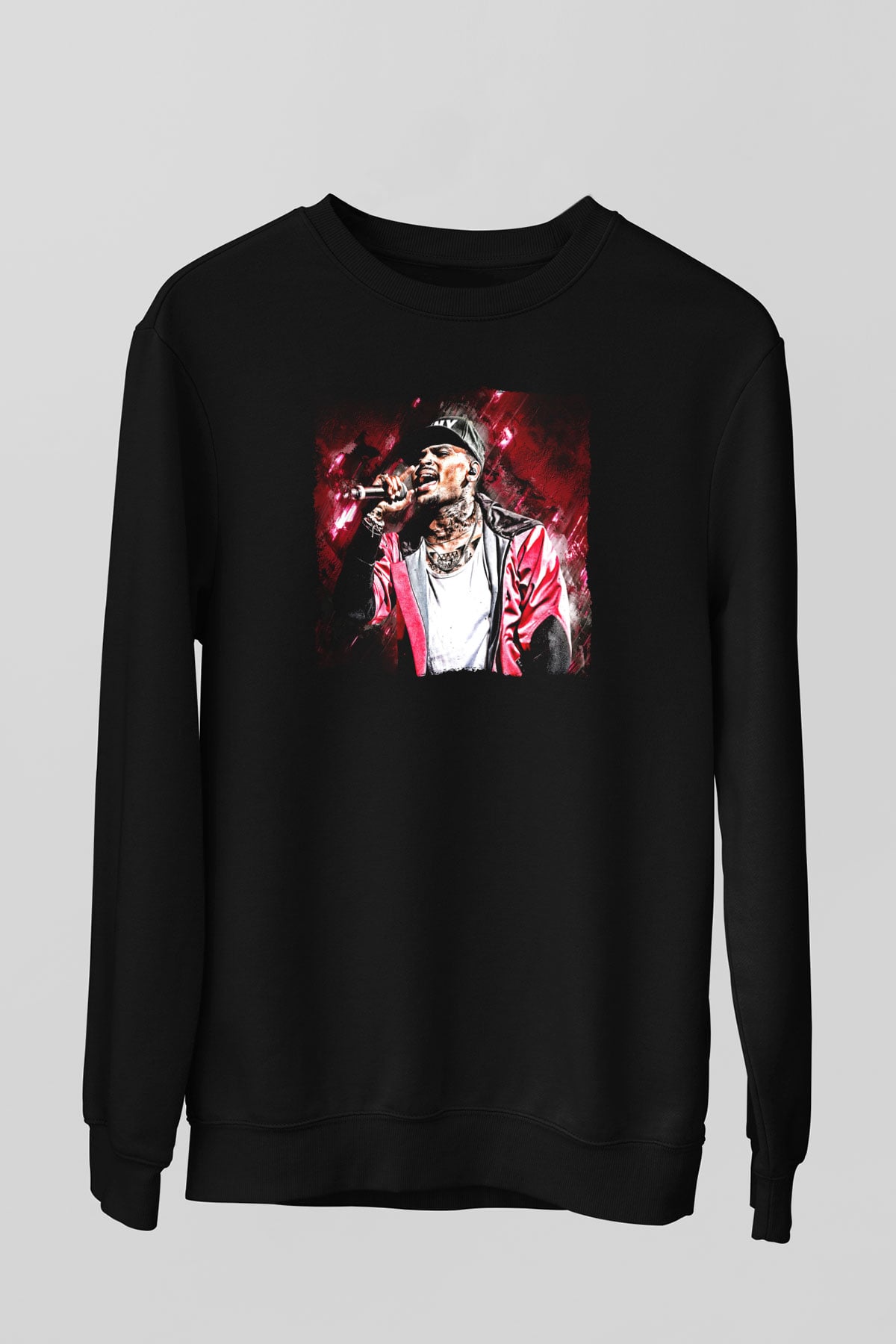 Chris Brown Siyah Unisex Sweatshirt