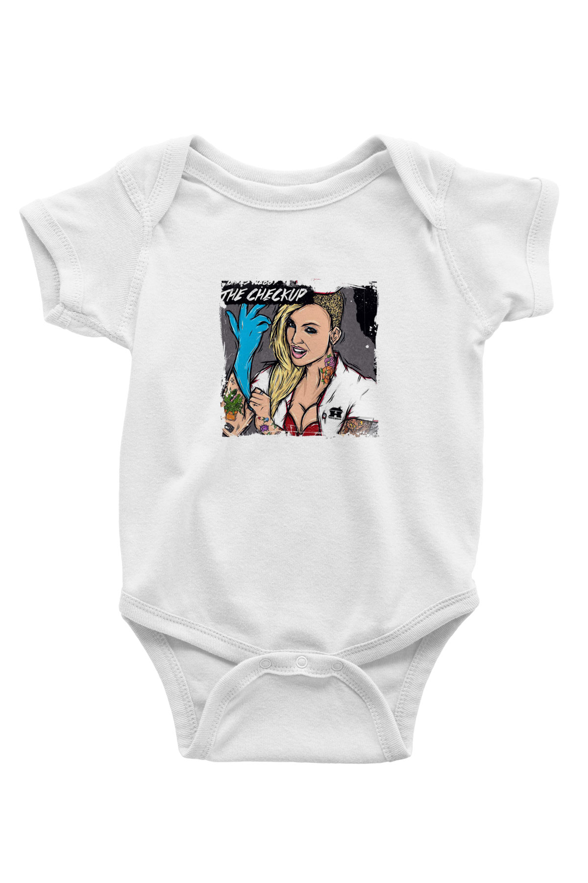 Chris Webby Baskılı Unisex Beyaz Bebek Body - Zıbın