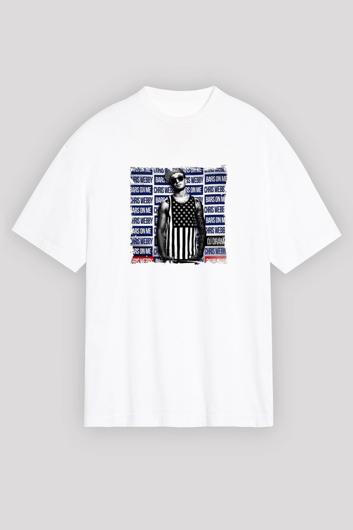 Chris Webby Baskılı Unisex Beyaz Tişört