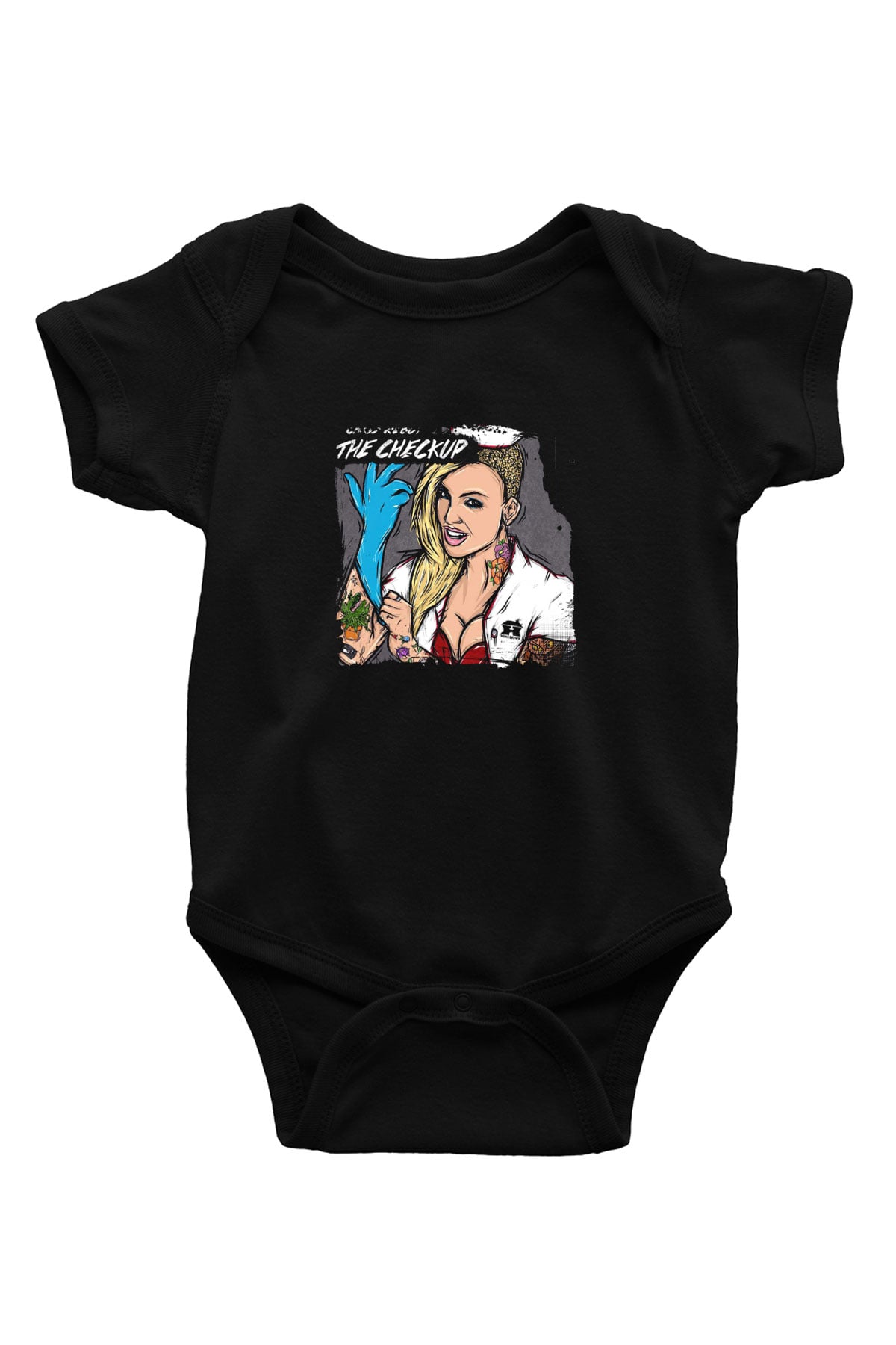 Chris Webby Baskılı Unisex Siyah Bebek Body - Zıbın