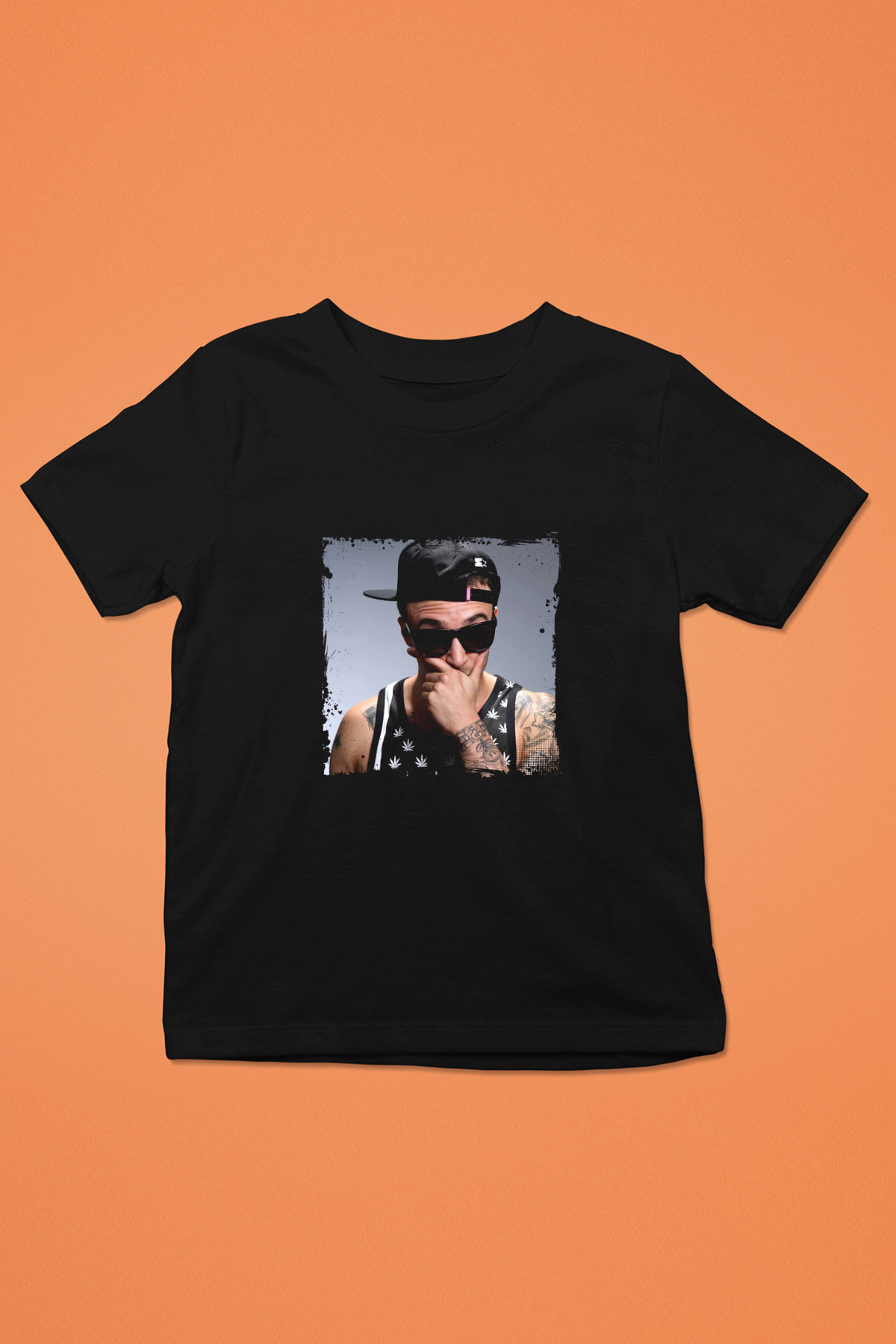 Chris Webby Baskılı Unisex Siyah Çocuk Tişört