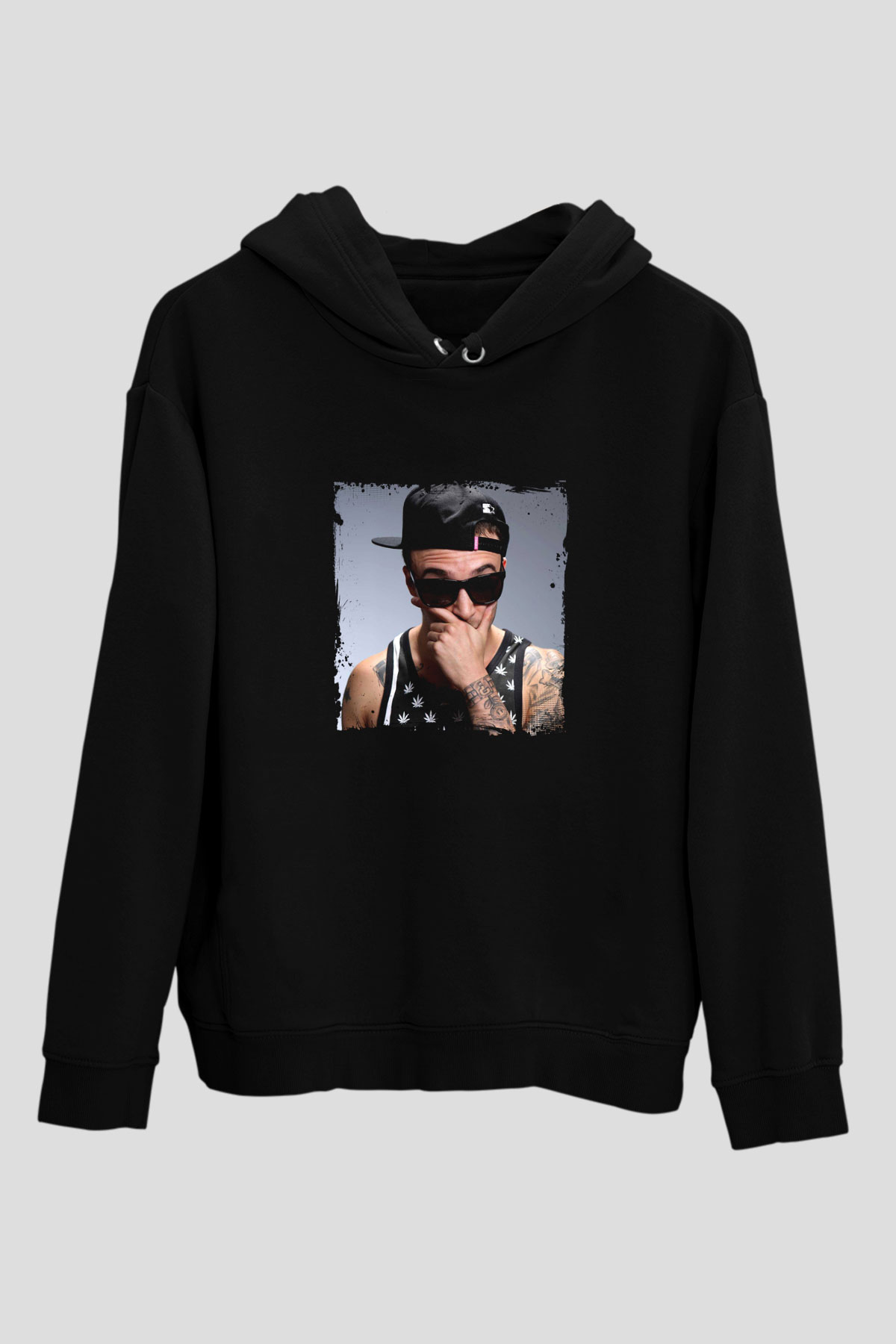 Chris Webby Baskılı Unisex Siyah Hoodie