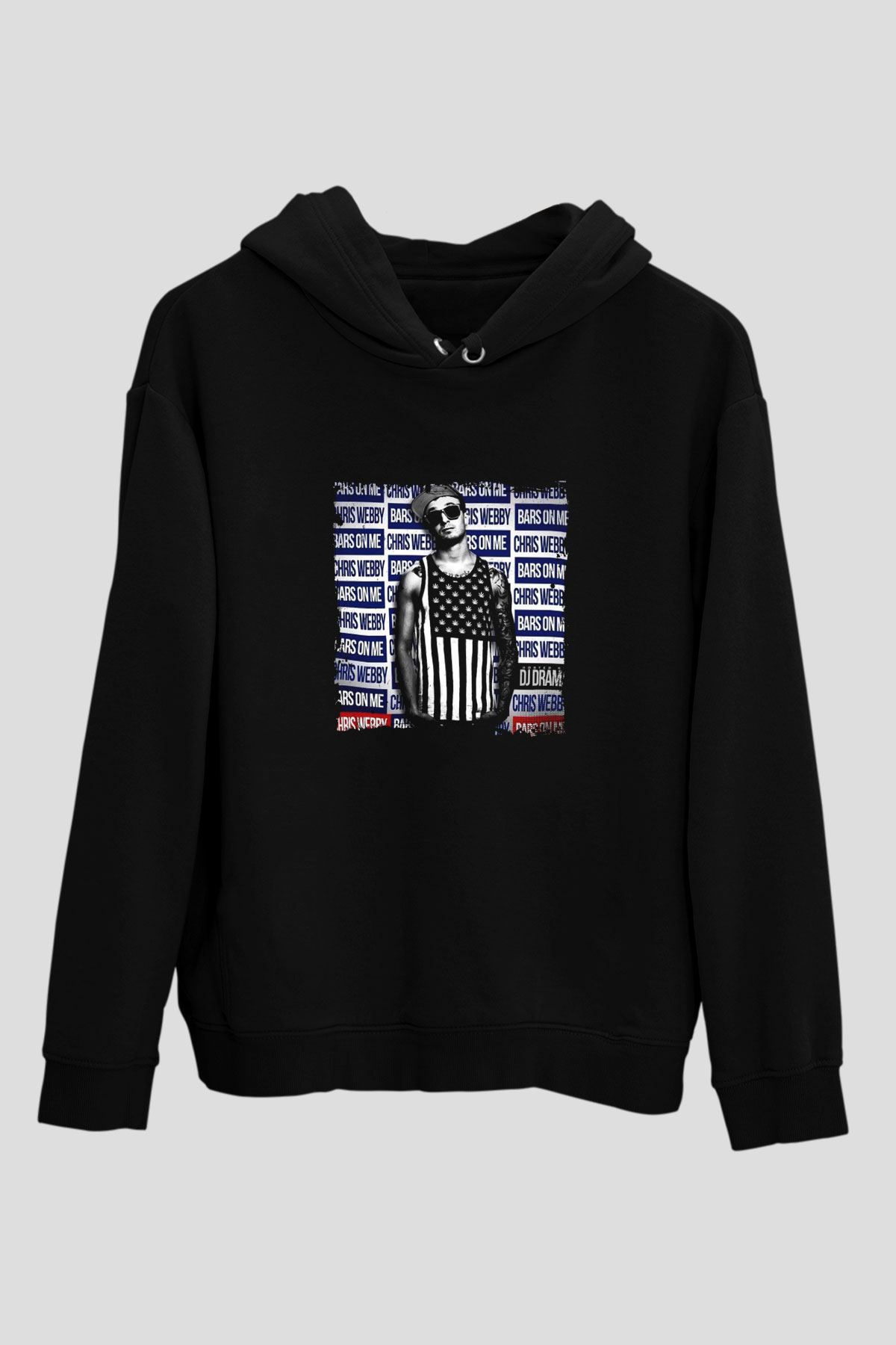 Chris Webby Baskılı Unisex Siyah Hoodie