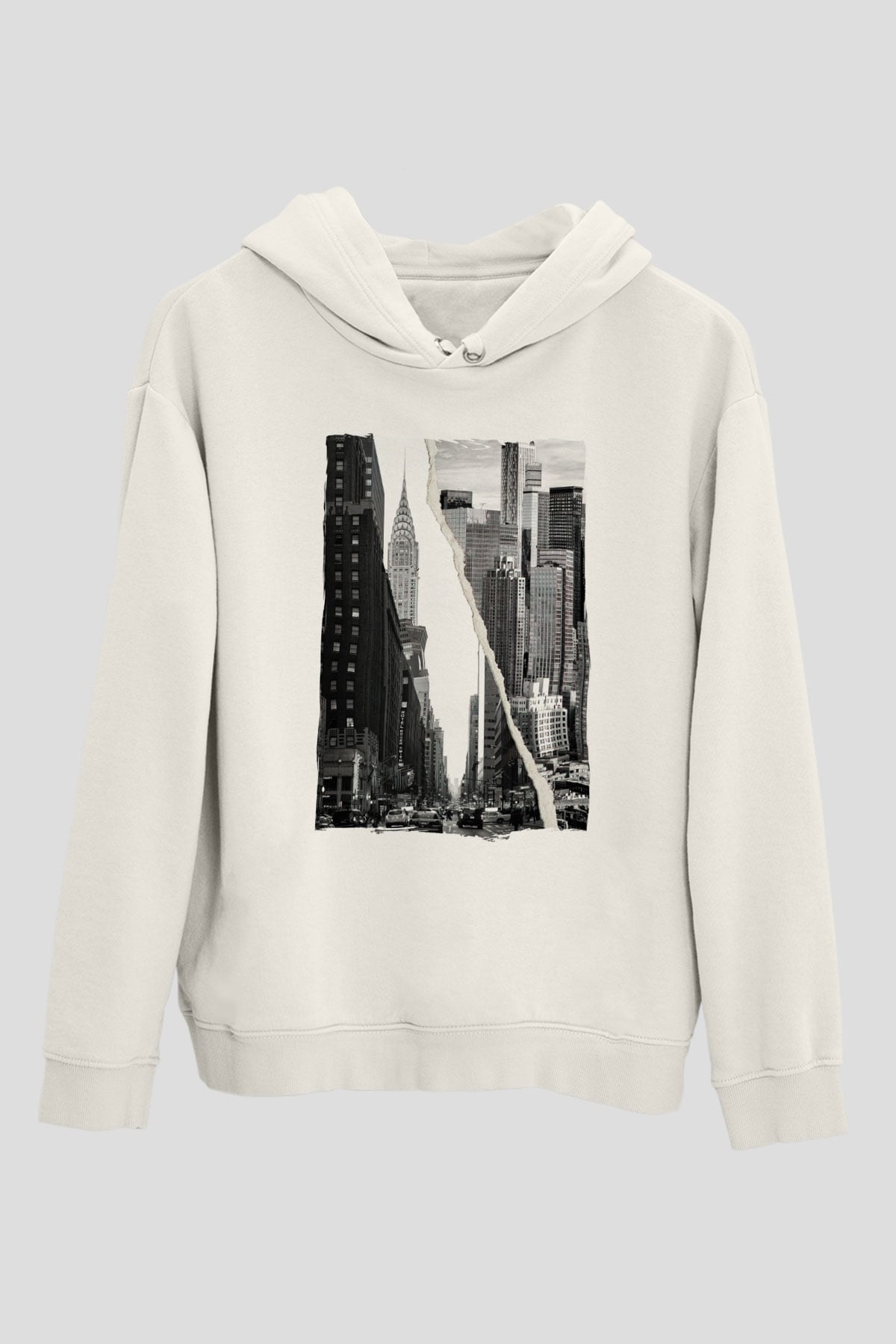 Chrysler Binası Beyaz Unisex Hoodie