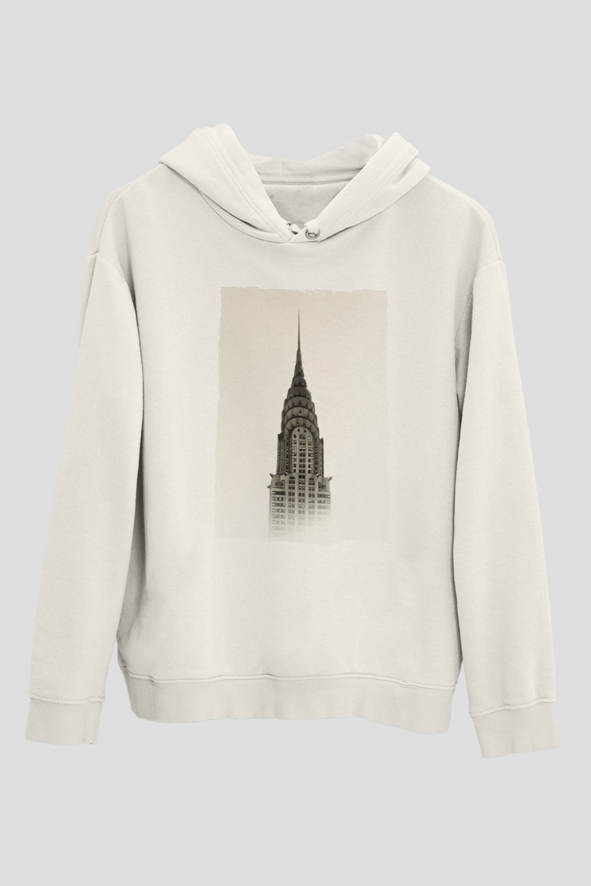 Chrysler Binası Beyaz Unisex Hoodie
