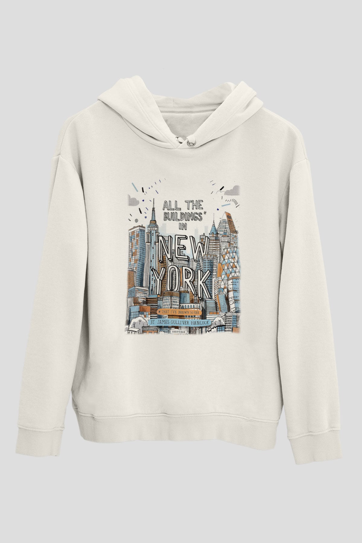 Chrysler Binası Beyaz Unisex Kapşonlu Sweatshirt