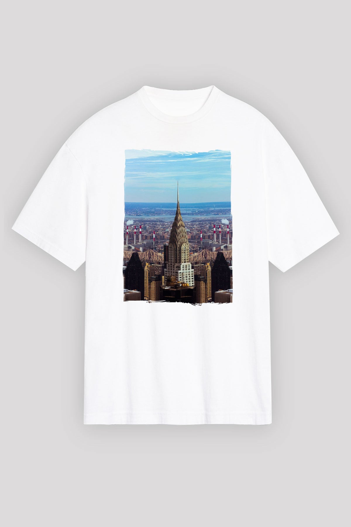 Chrysler Binası Beyaz Unisex Tişört T-Shirt - TişörtFabrikası