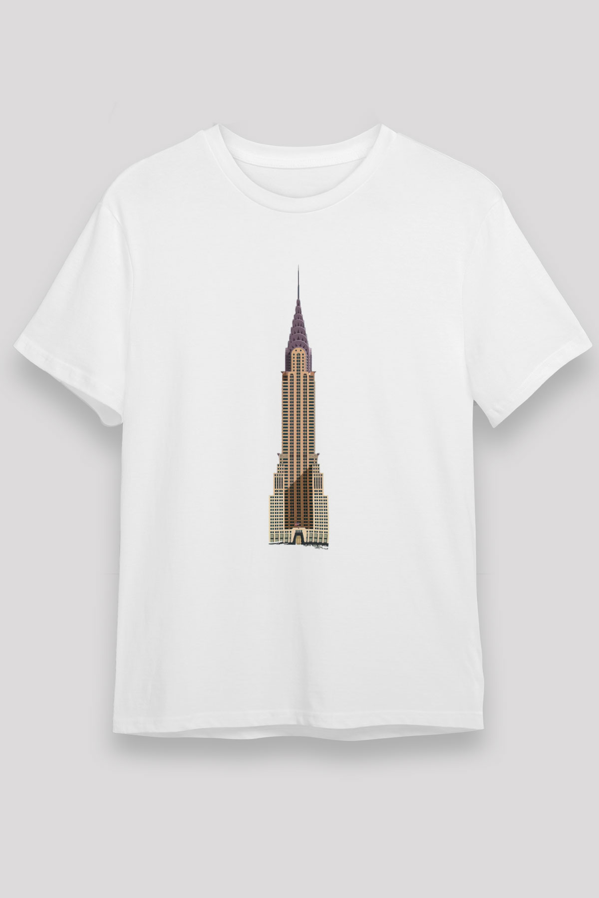 Chrysler Binası Beyaz Unisex Tişört T-Shirt - TişörtFabrikası