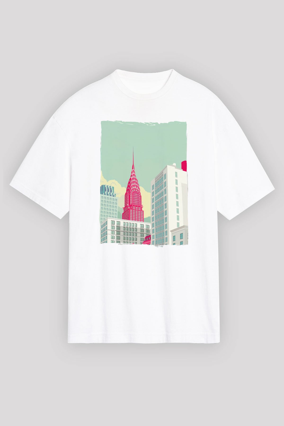 Chrysler Binası Beyaz Unisex Tişört T-Shirt - TişörtFabrikası