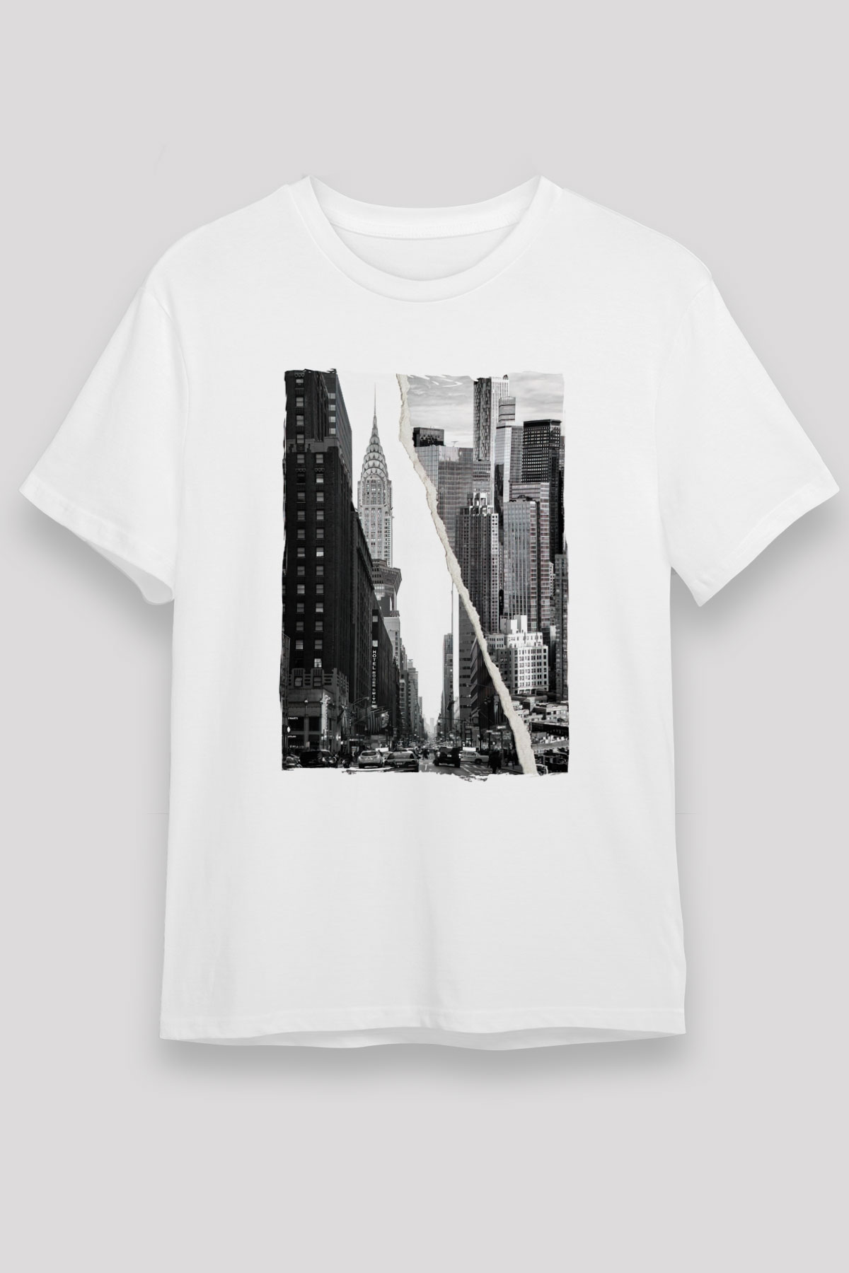 Chrysler Binası Beyaz Unisex Tişört T-Shirt - TişörtFabrikası