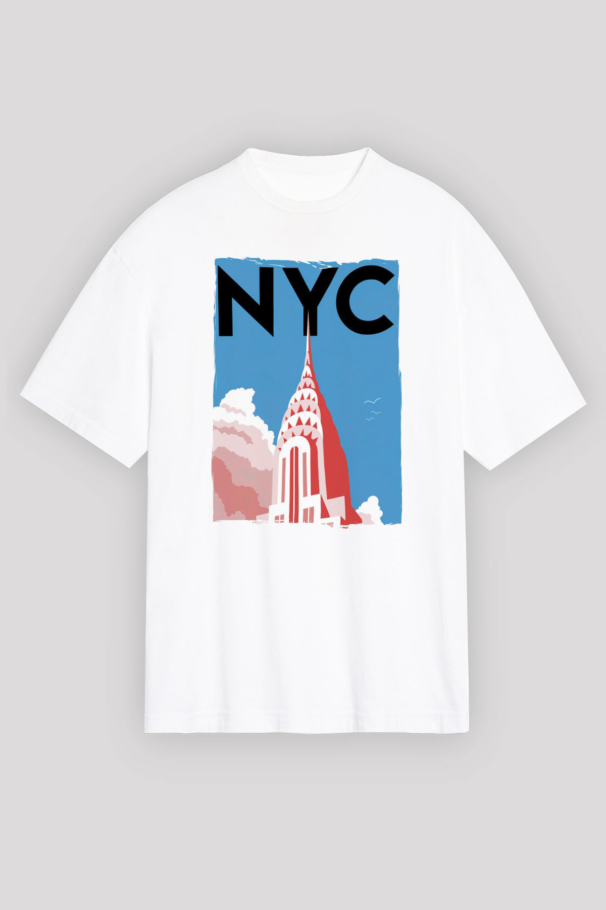 Chrysler Binası Beyaz Unisex Tişört T-Shirt - TişörtFabrikası