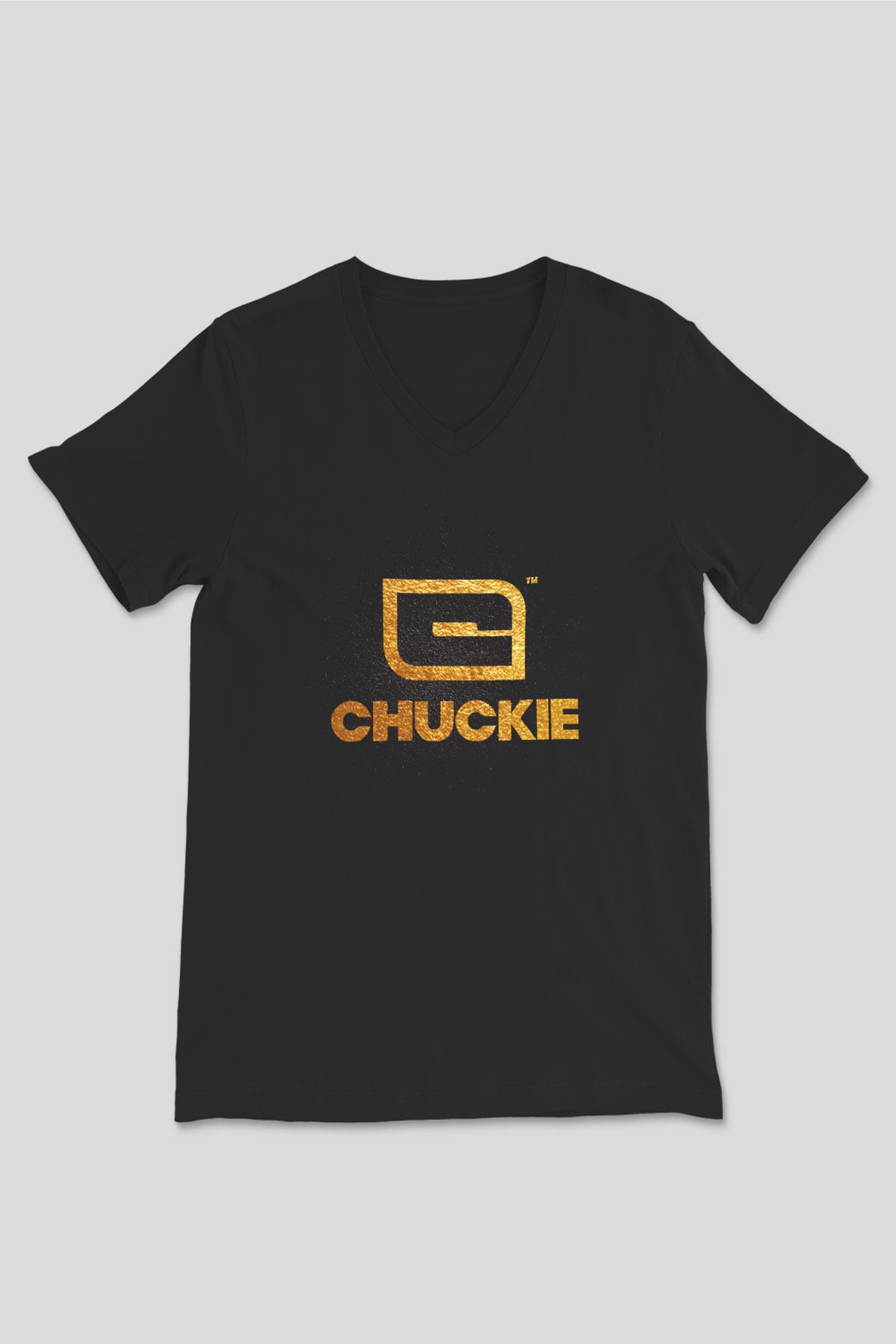 Chuckie Siyah Unisex V Yaka Tişört