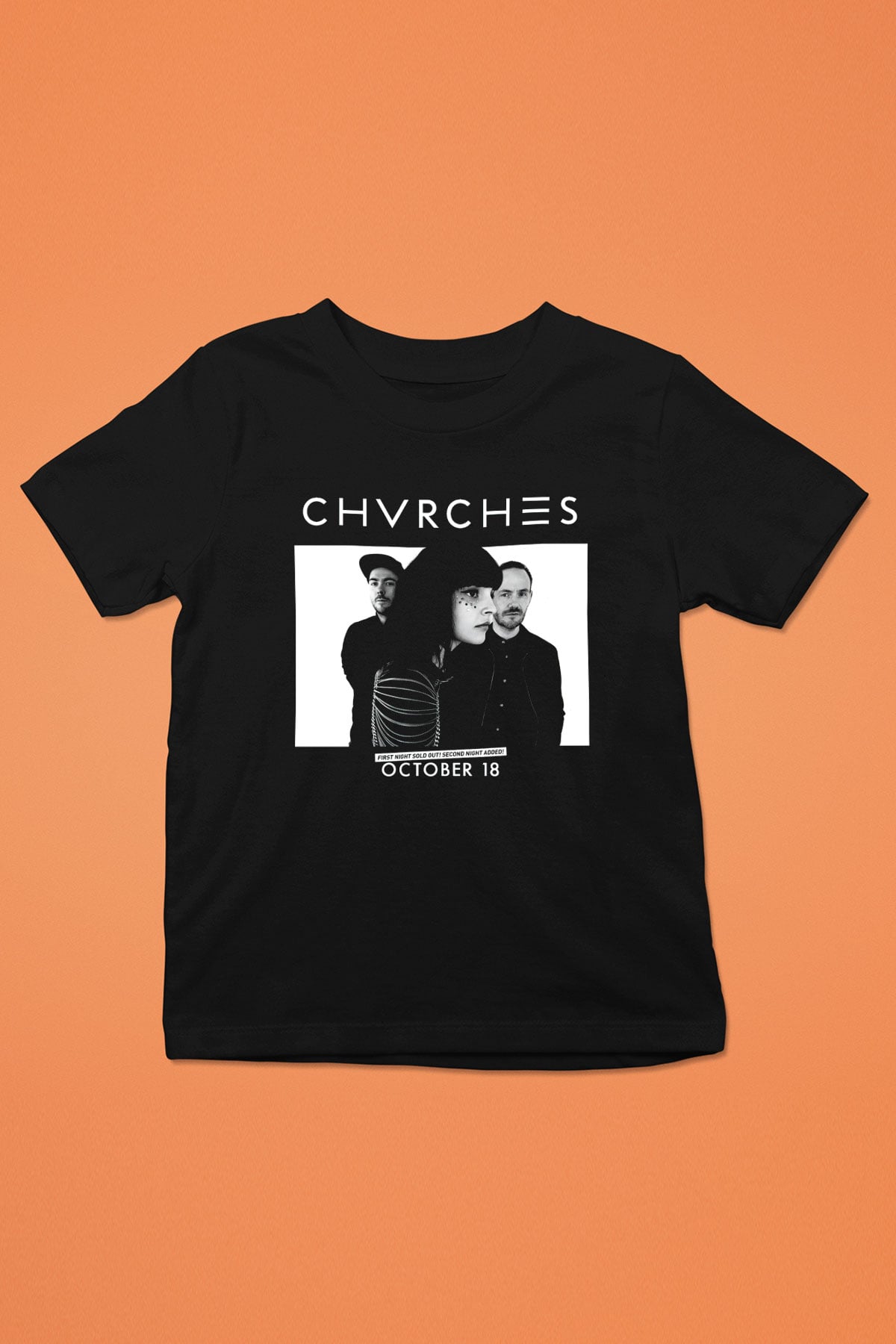 CHVRCHES Baskılı Siyah Unisex Çocuk Tişört