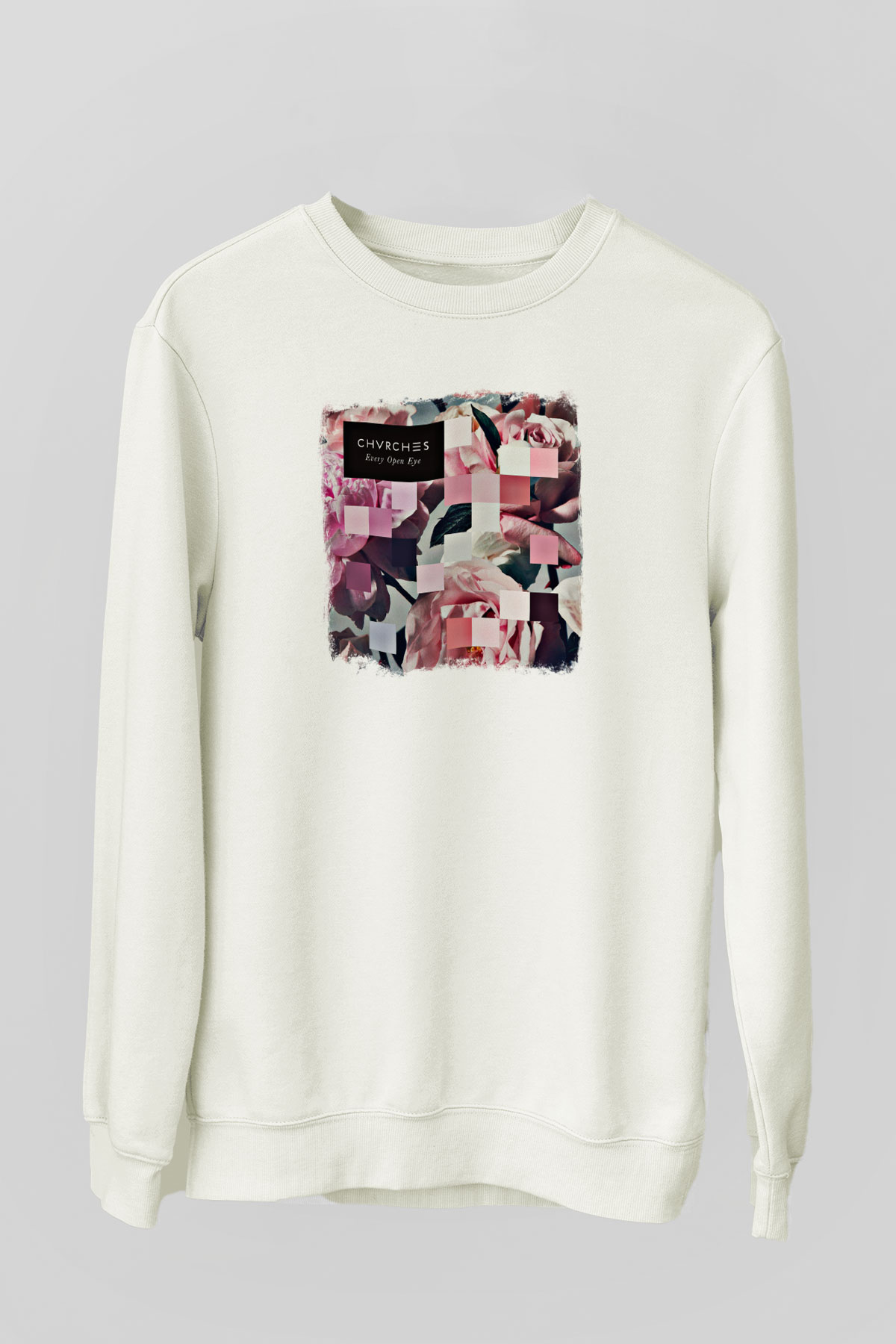 CHVRCHES Baskılı Unisex Beyaz Sweatshirt