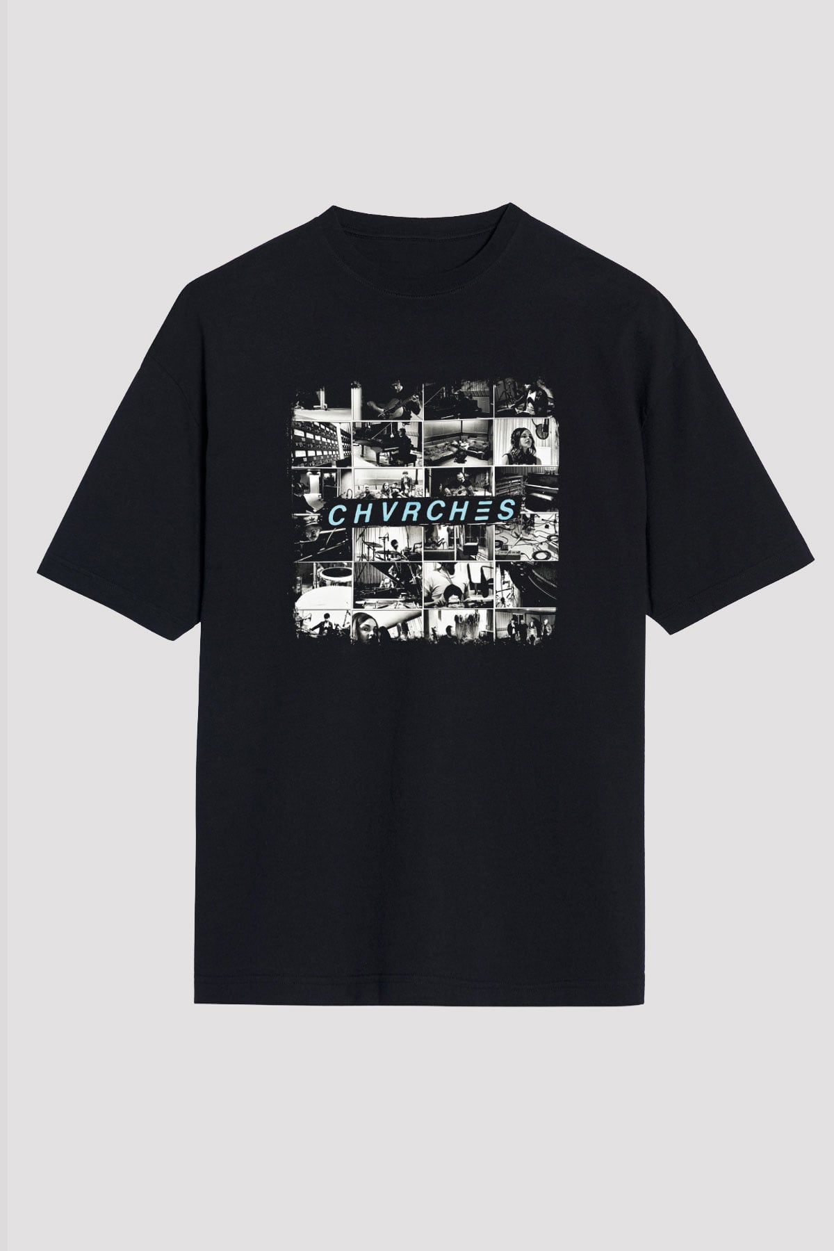 CHVRCHES Baskılı Unisex Siyah Oversize Tişört