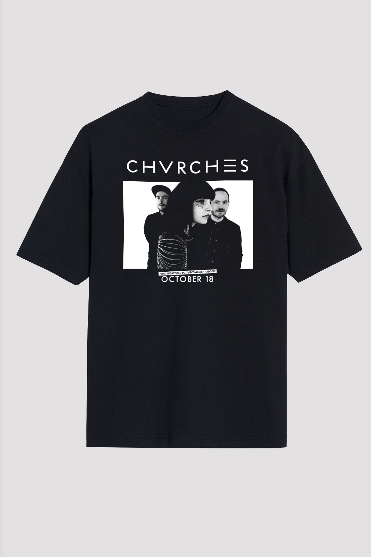 CHVRCHES Siyah Unisex Oversize Tişört T-Shirt