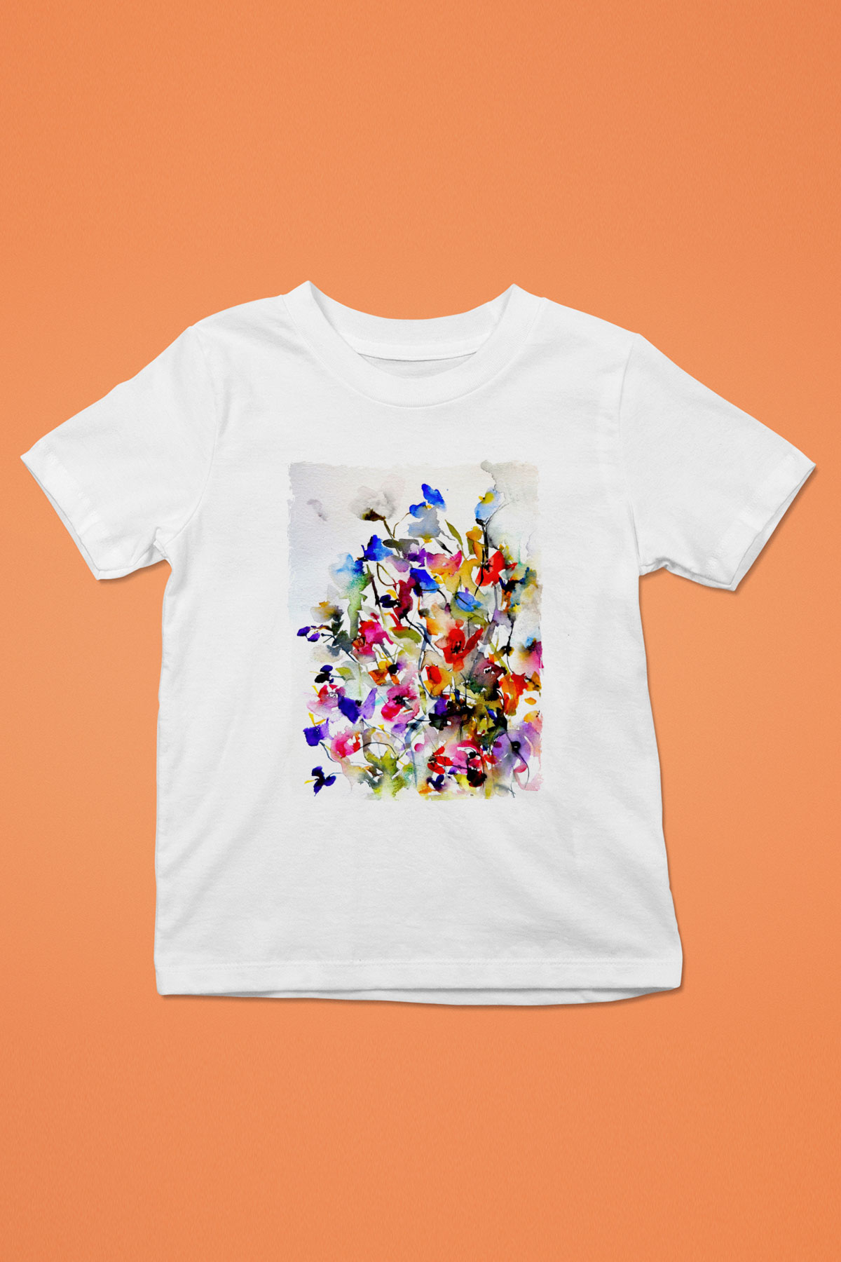 Çiçek Beyaz Unisex Çocuk Tişört