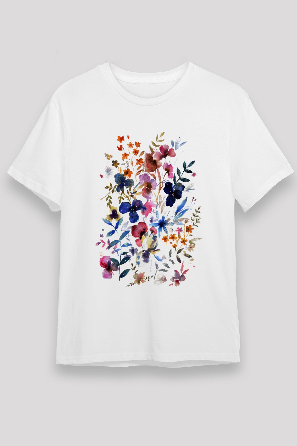 Çiçek Beyaz Unisex Tişört T-Shirt - TişörtFabrikası