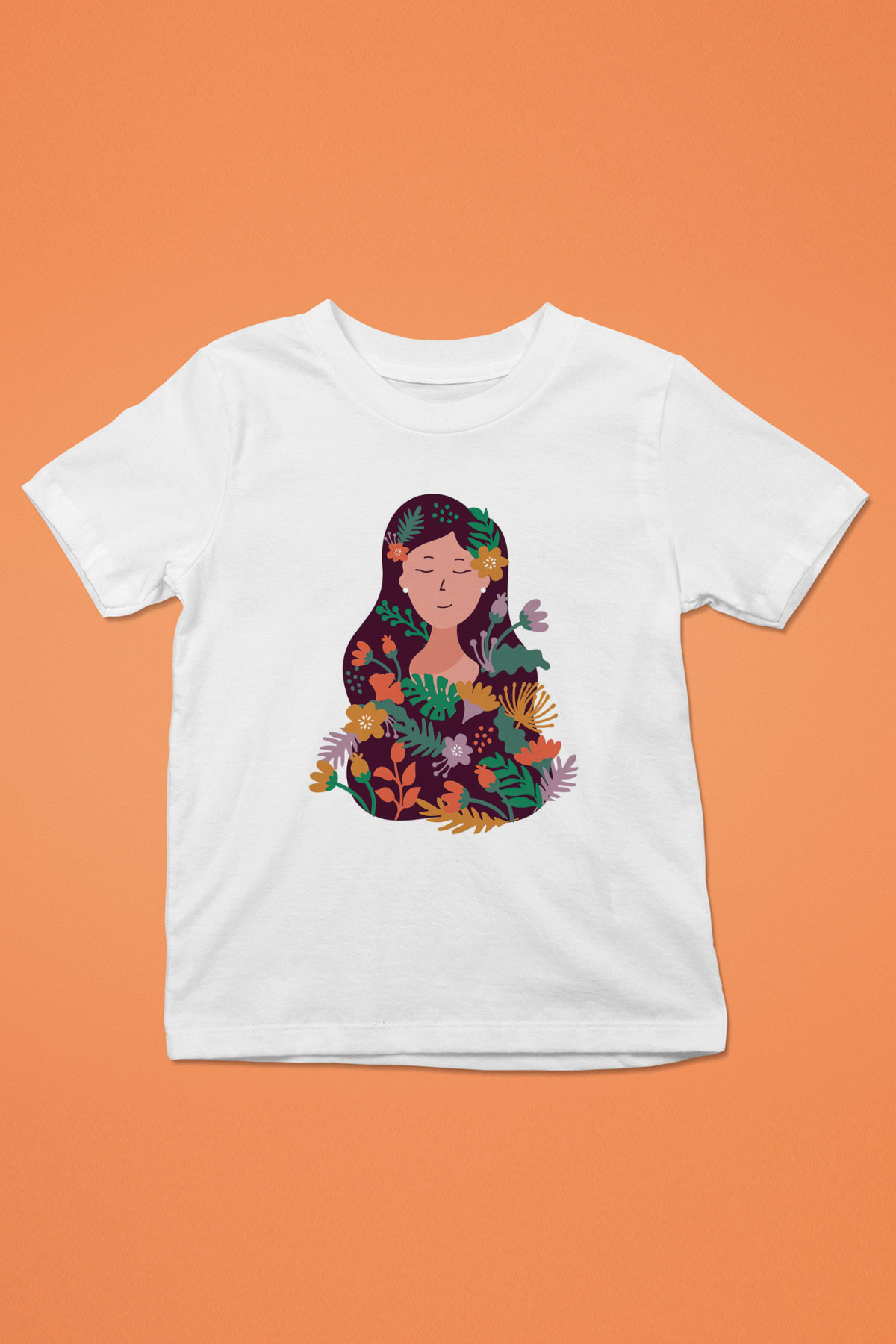 Çiçekçi Beyaz Unisex Çocuk Tişört