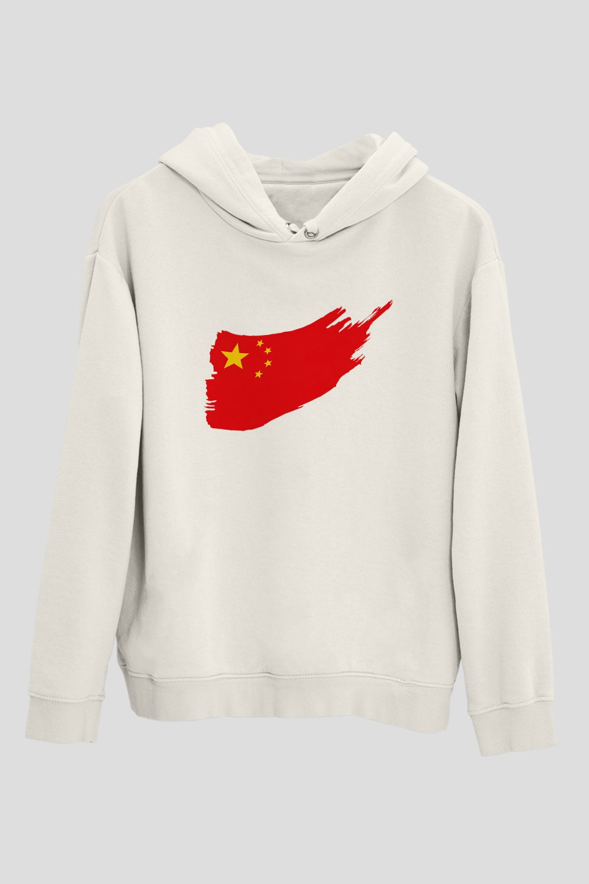 Çin Beyaz Unisex Kapşonlu Sweatshirt