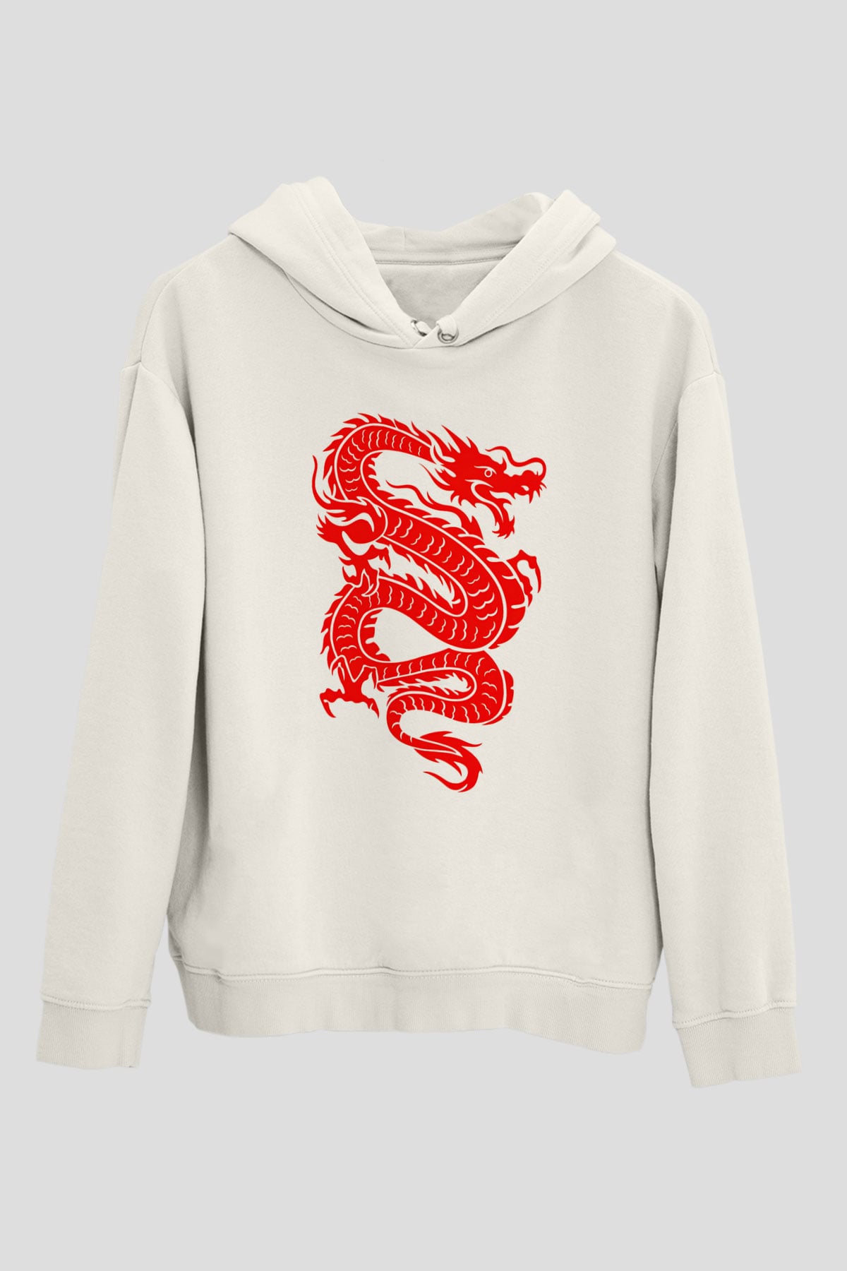 Çin Beyaz Unisex Kapşonlu Sweatshirt