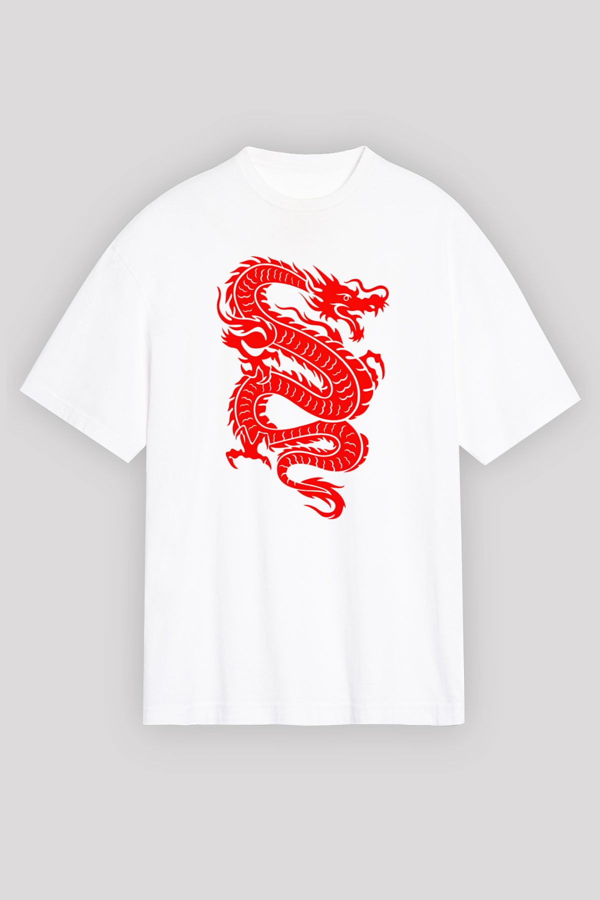 Çin Beyaz Unisex Oversize Tişört T-Shirt