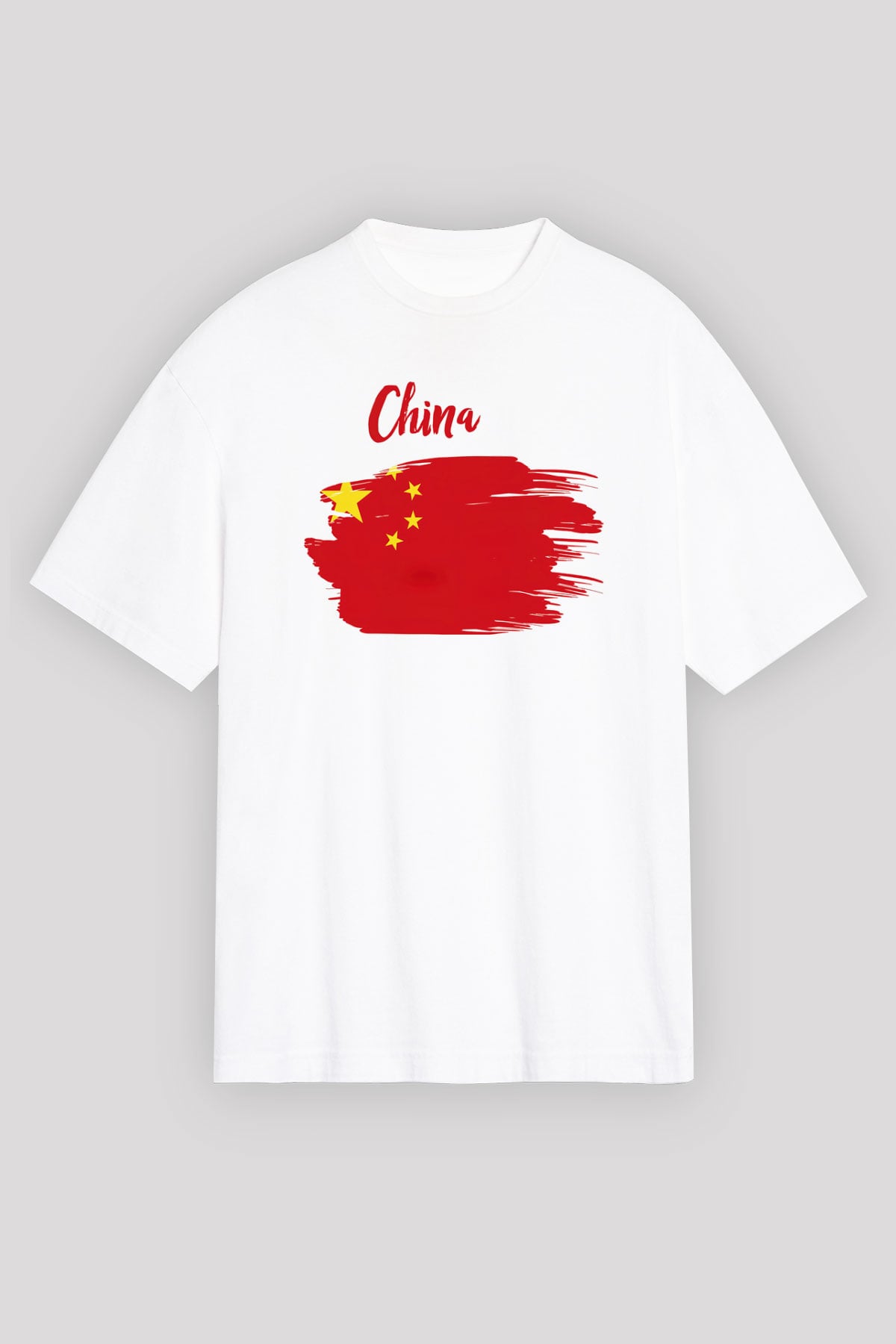 Çin Beyaz Unisex Oversize Tişört T-Shirt