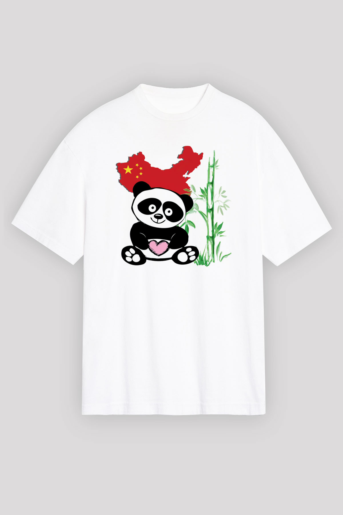 Çin Beyaz Unisex Oversize Tişört T-Shirt