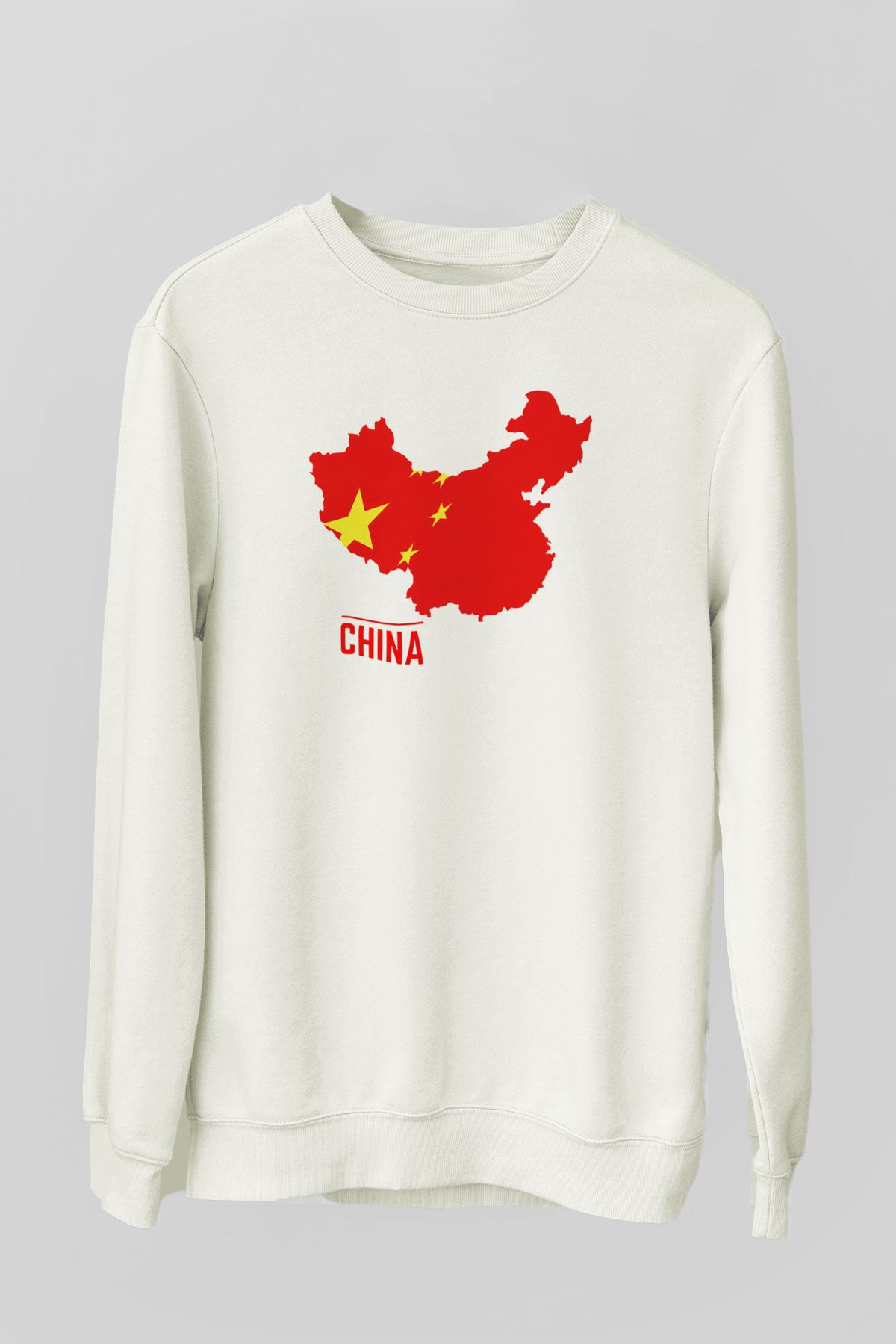 Çin Beyaz Unisex Sweatshirt