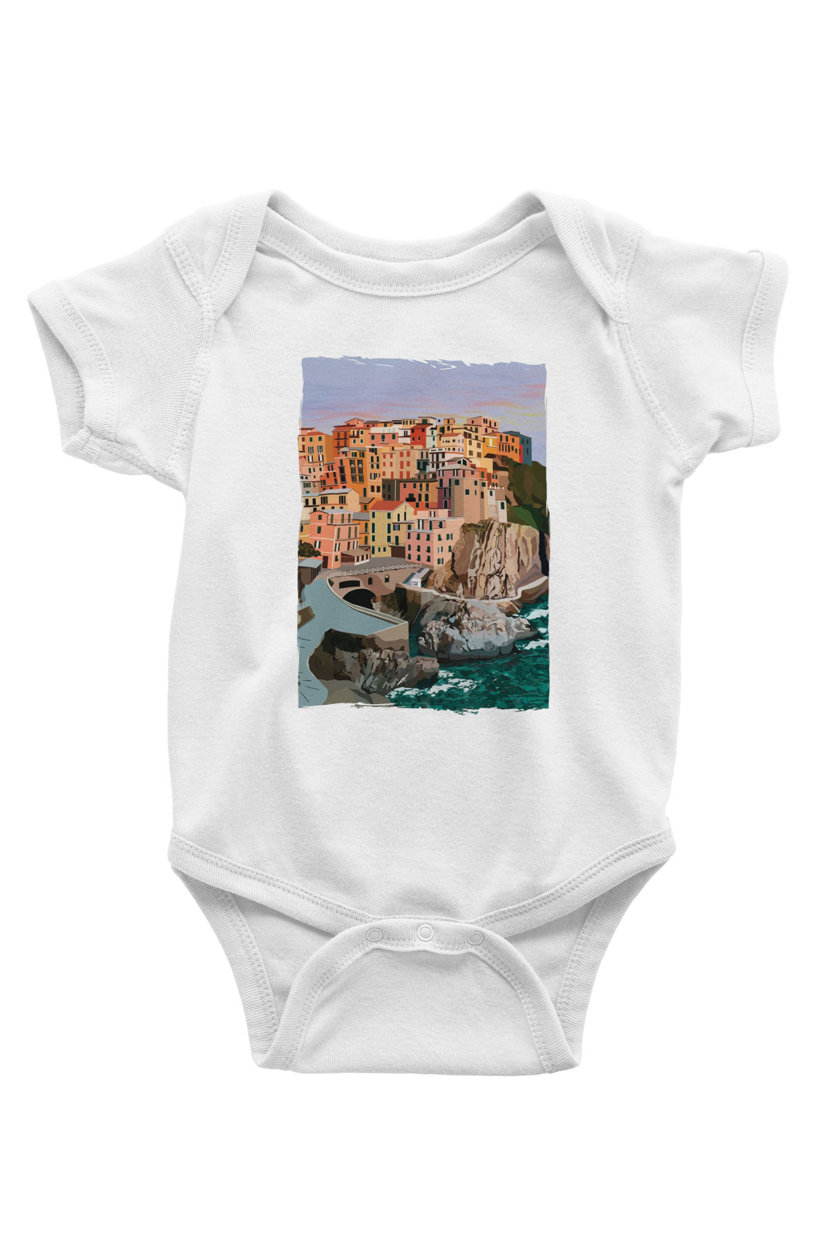 Cinque Terre Beyaz Bebek Body - Zıbın