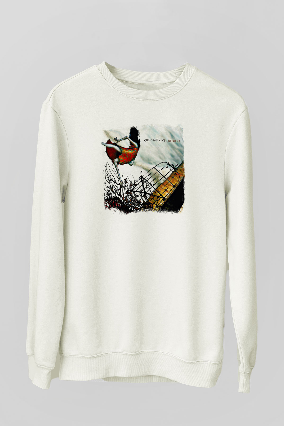 Circa Survive Baskılı Unisex Beyaz Sweatshirt