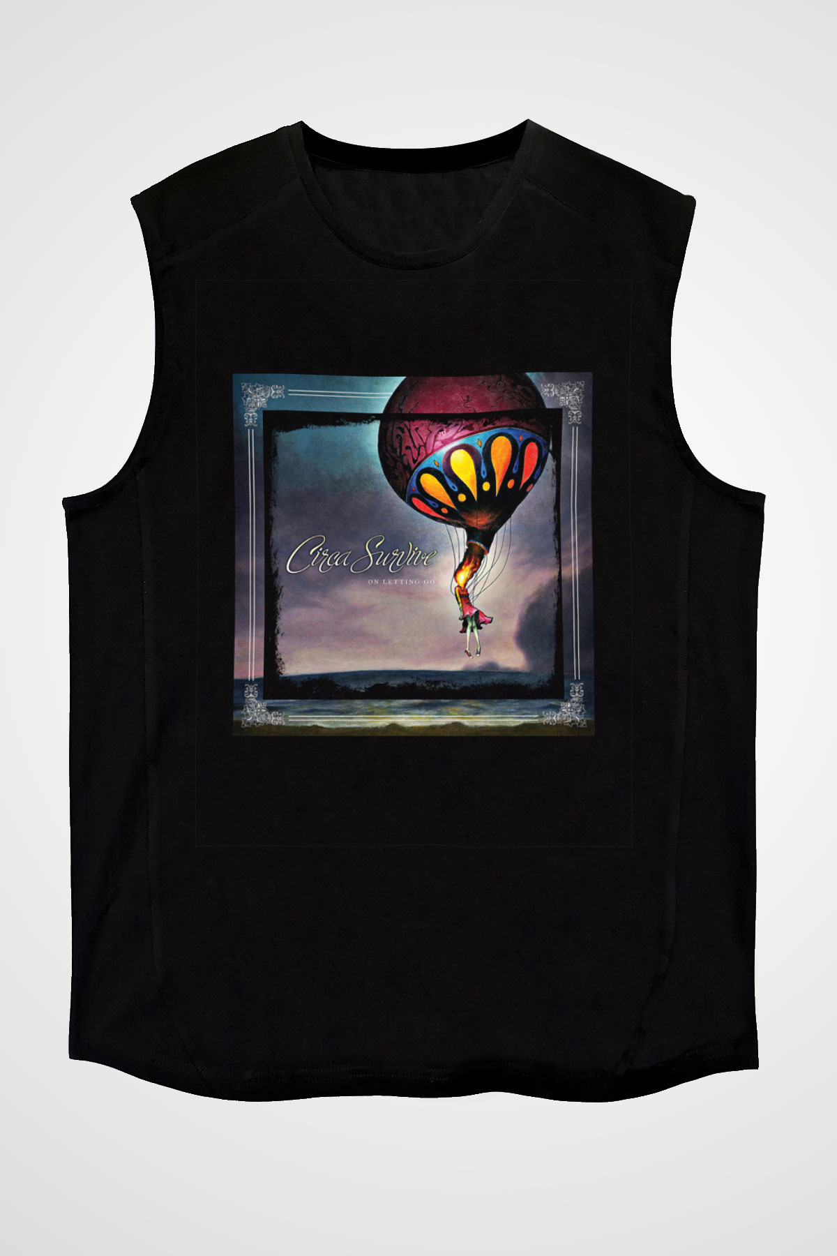 Circa Survive Baskılı Unisex Siyah Kolsuz Tişört