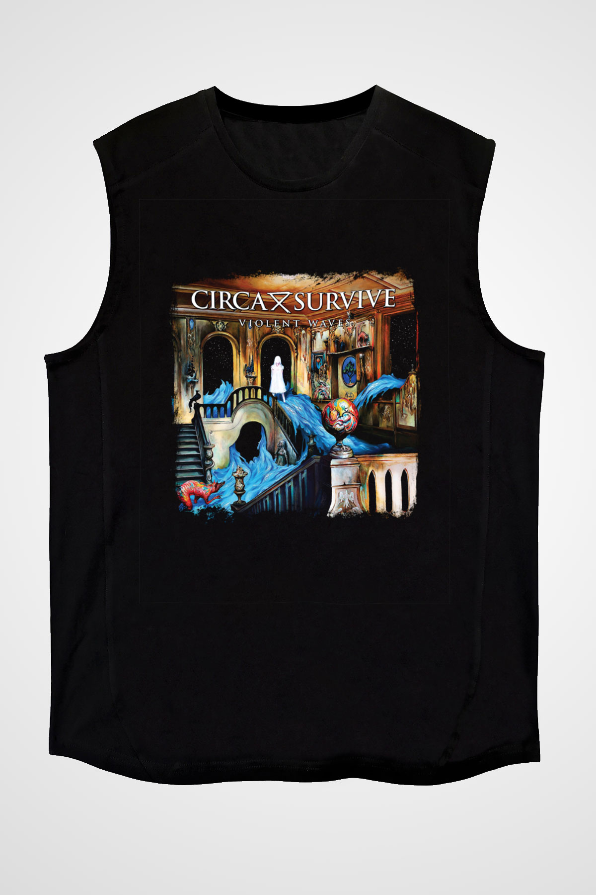 Circa Survive Baskılı Unisex Siyah Kolsuz Tişört