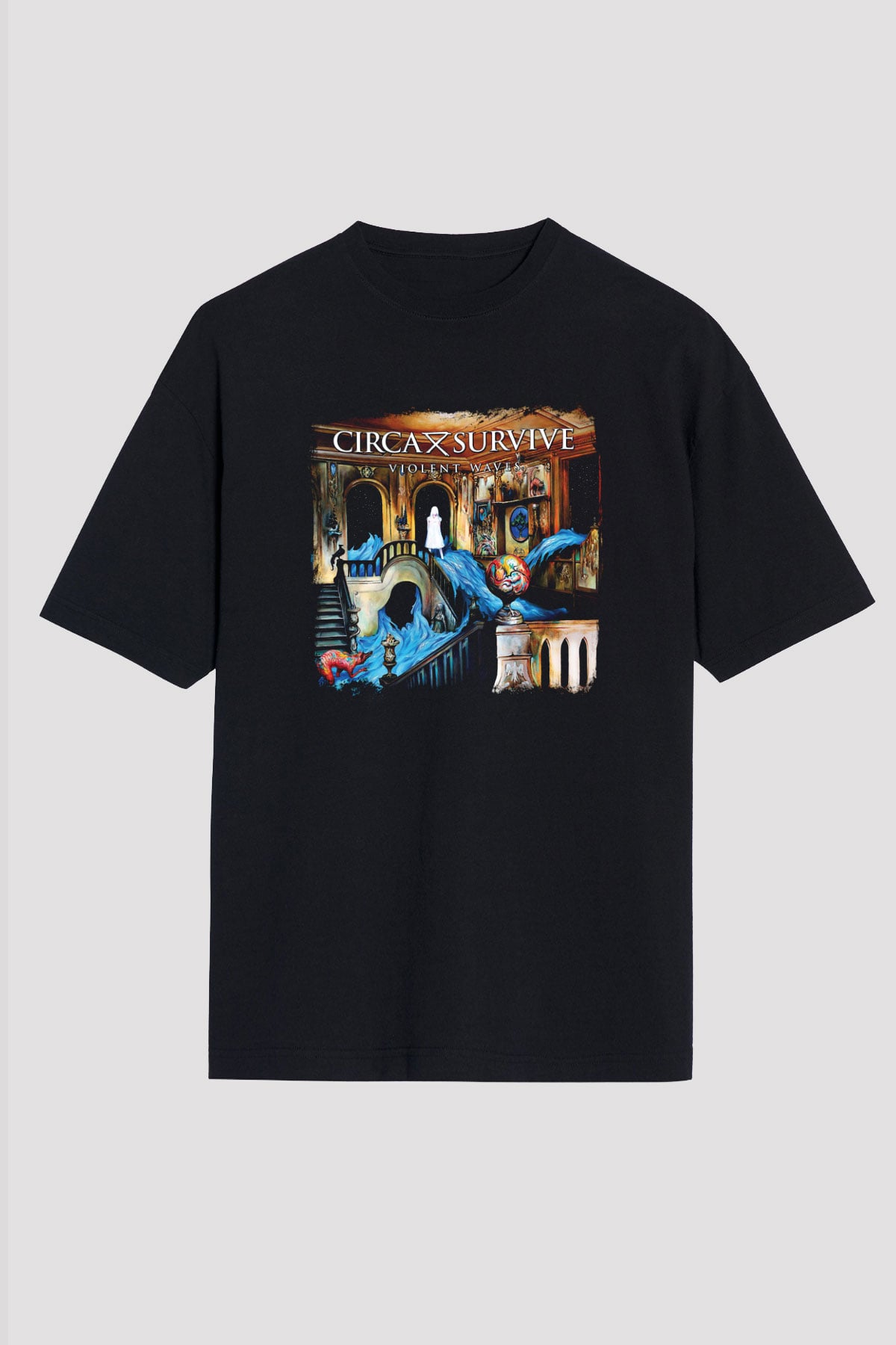 Circa Survive Baskılı Unisex Siyah Oversize Tişört