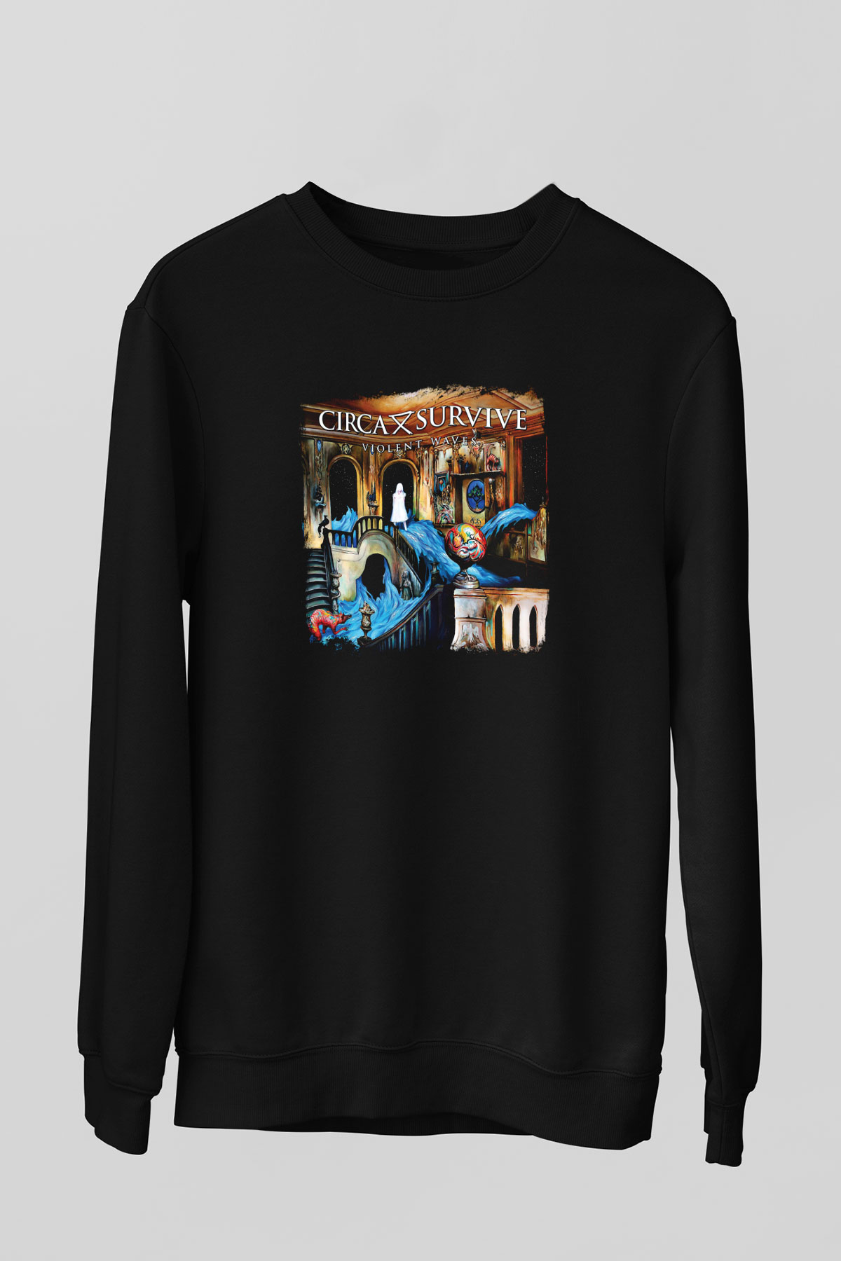 Circa Survive Baskılı Unisex Siyah Sweatshirt