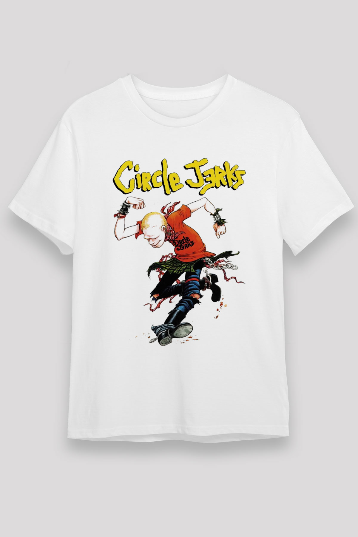 Circle Jerks Beyaz Unisex Tişört T-Shirt - TişörtFabrikası