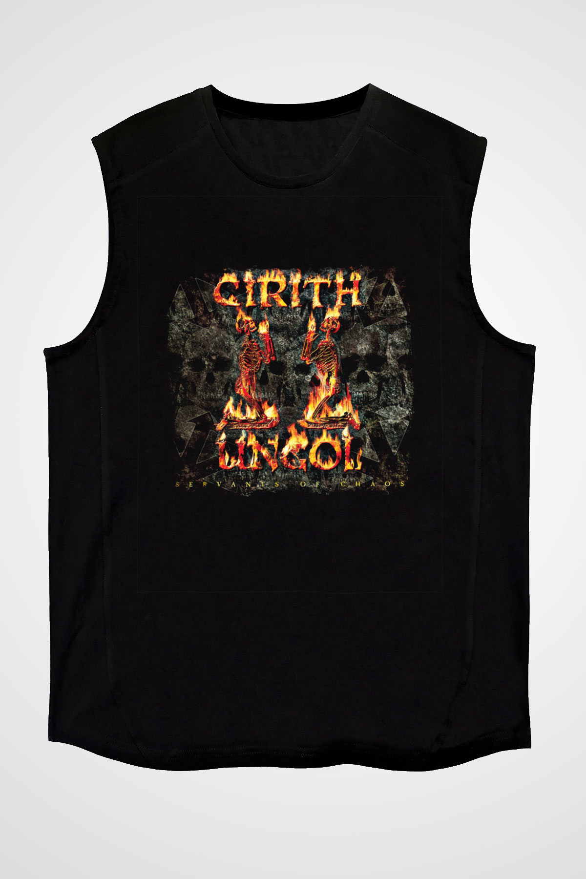Cirith Ungol Baskılı Unisex Siyah Kolsuz Tişört