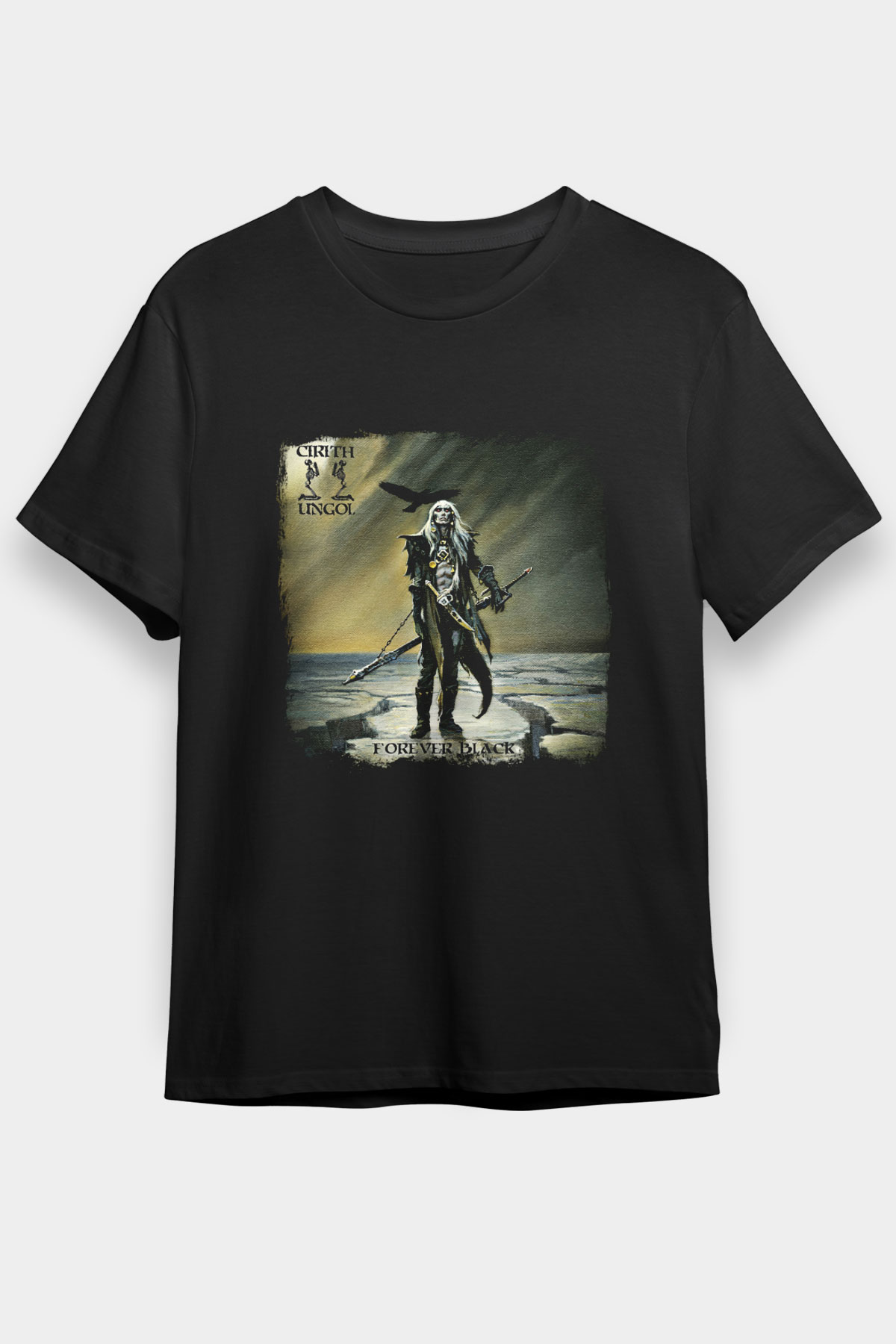 Cirith Ungol Baskılı Unisex Siyah Tişört