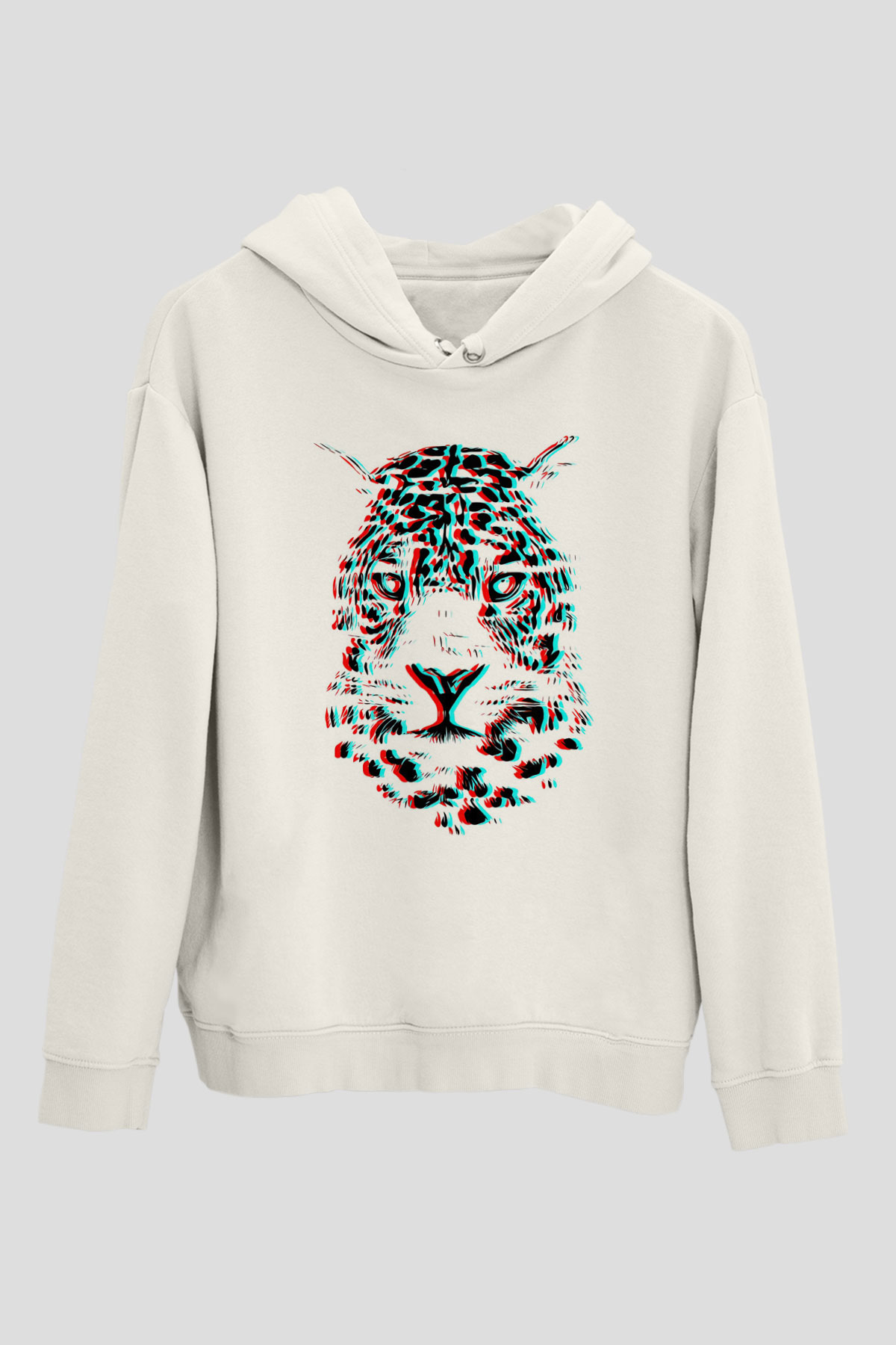Çita Beyaz Unisex Kapüşonlu Sweatshirt