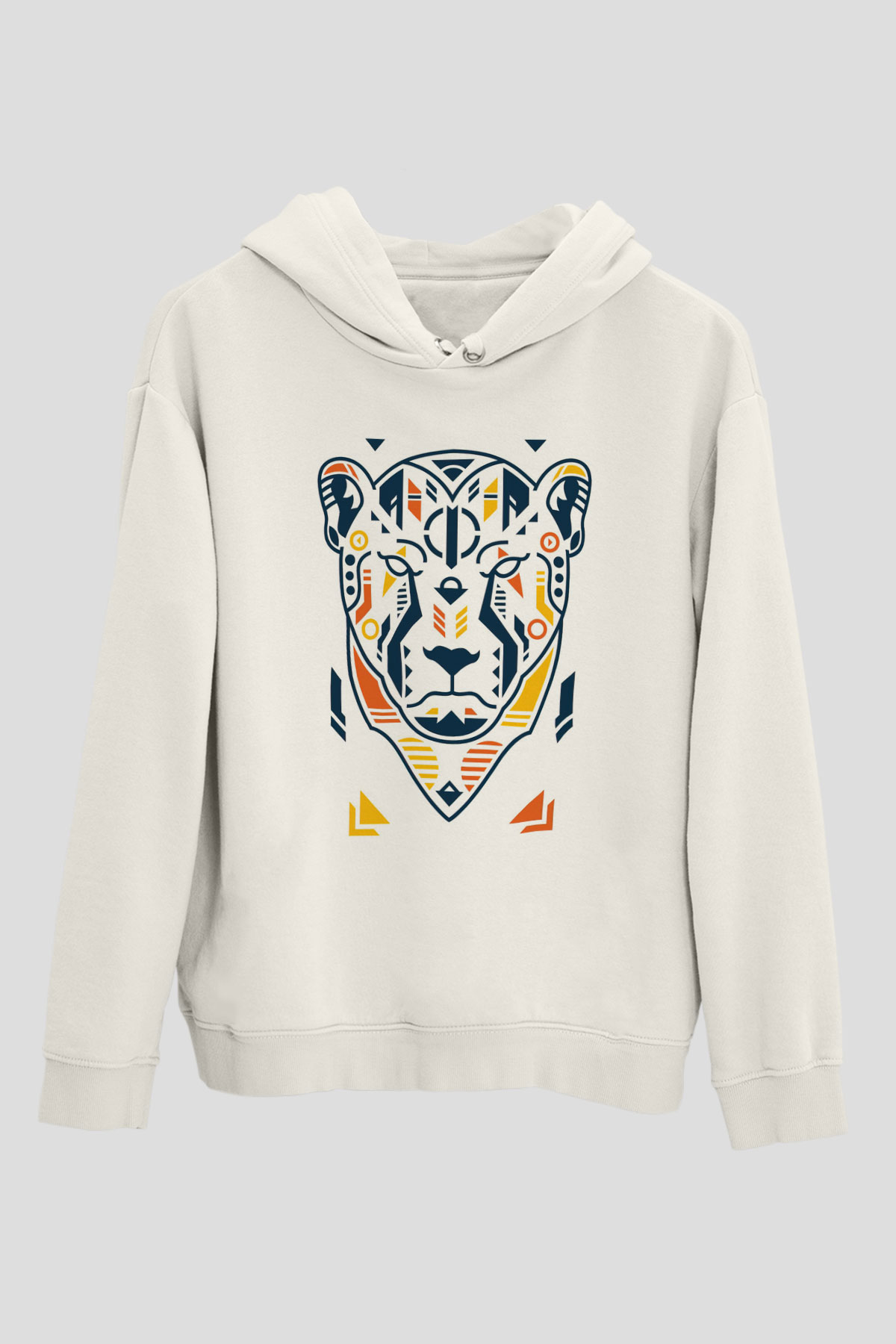 Çita Beyaz Unisex Kapüşonlu Sweatshirt