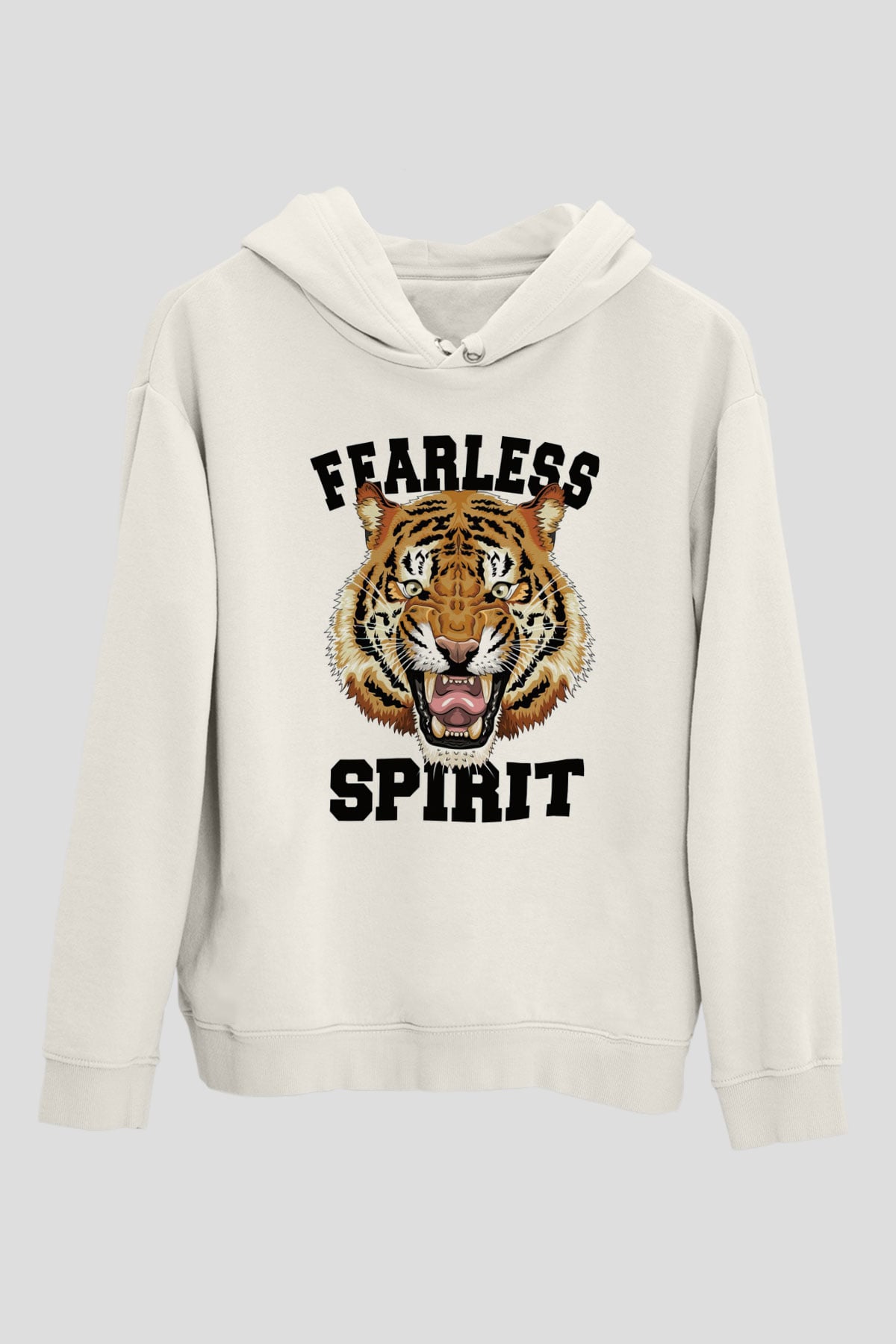 Çita Beyaz Unisex Kapüşonlu Sweatshirt