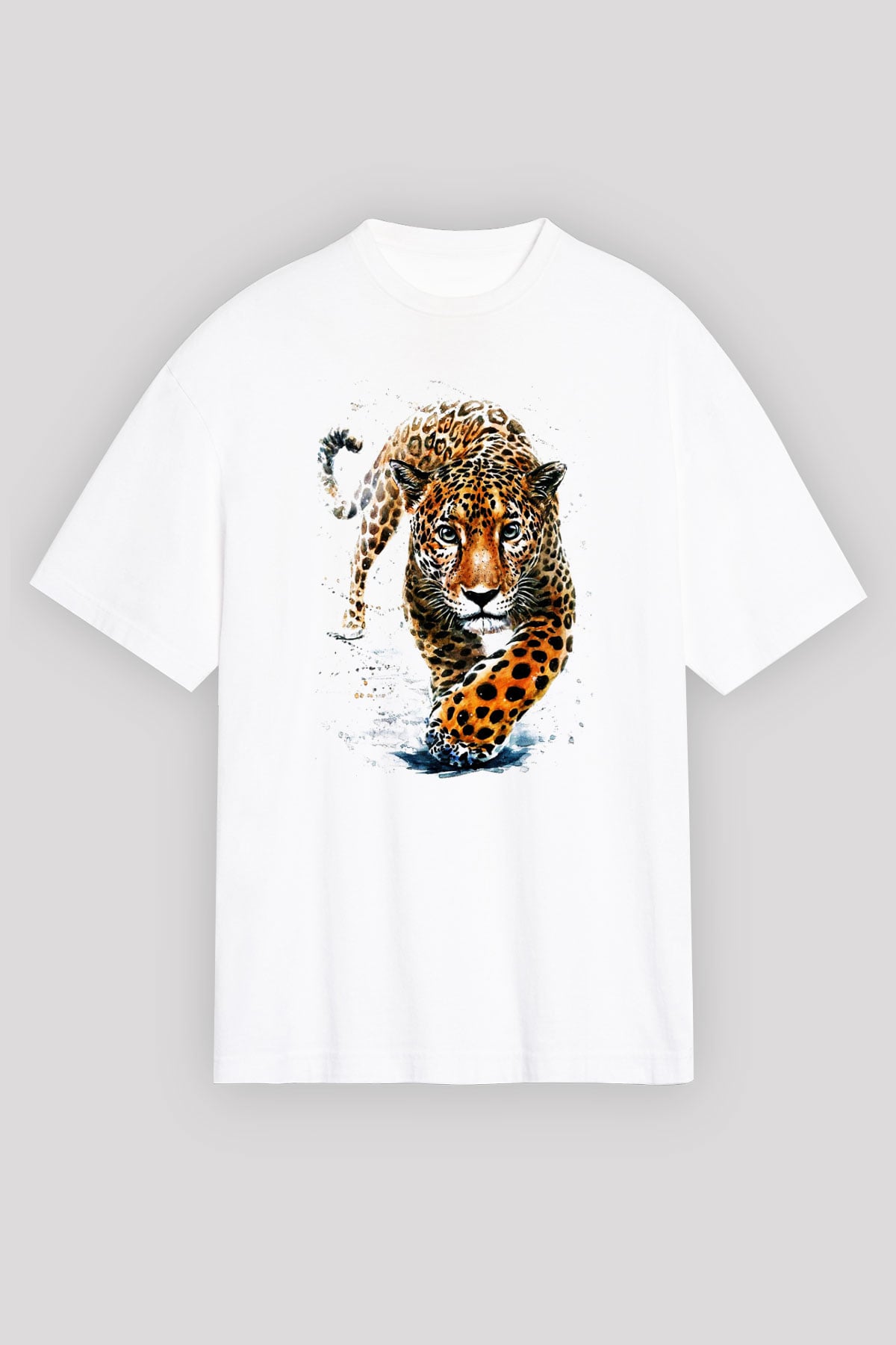 Çita Beyaz Unisex Oversize Tişört T-Shirt