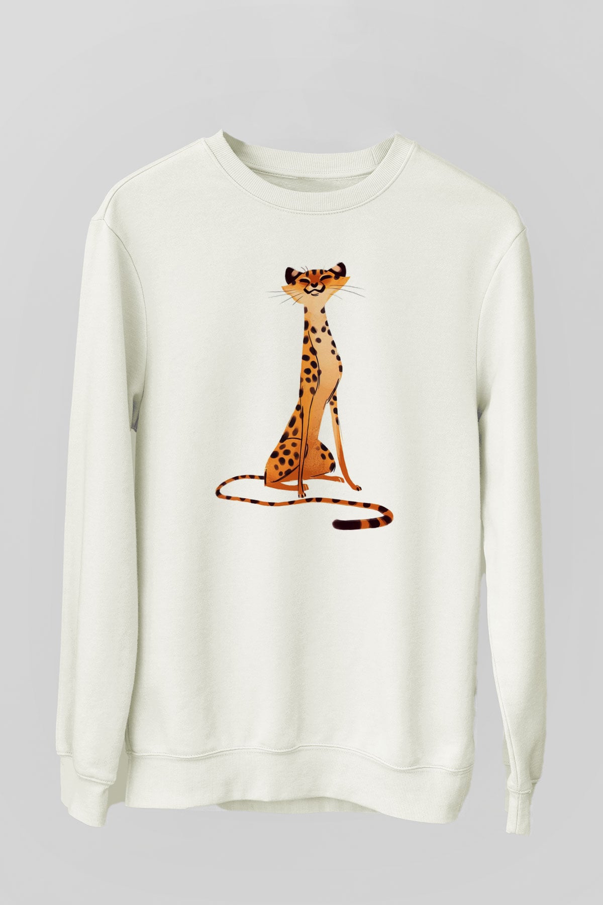 Çita Beyaz Unisex Sweatshirt