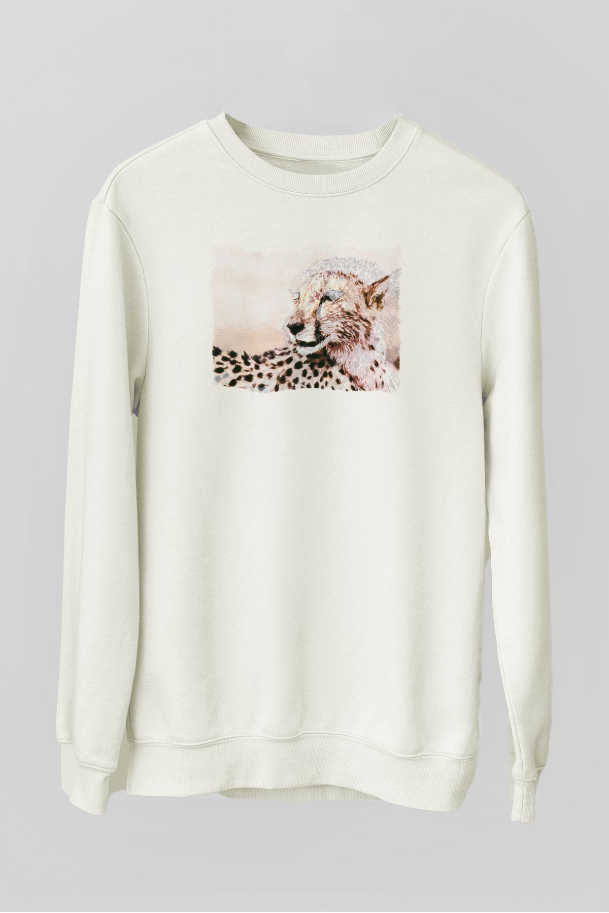 Çita Beyaz Unisex Sweatshirt